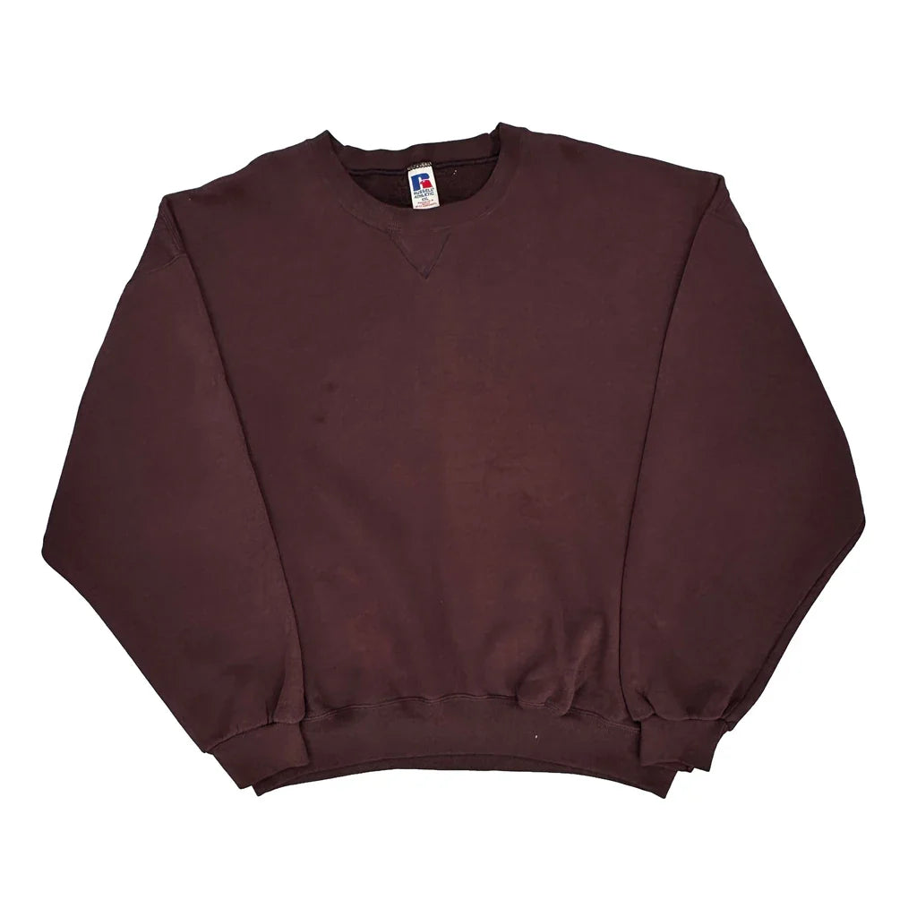 Buy 90S Blank Russell Athletic Sweatshirt - 2XL Burgundy Cotton Blend Refurbished - $46.89 90S Blank Russell Athletic Sweatshirt - 2XL Burgundy Cotton Blend Refurbished - Thrifted (note: this is a term often used to describe second- refurbished available on Cerqular