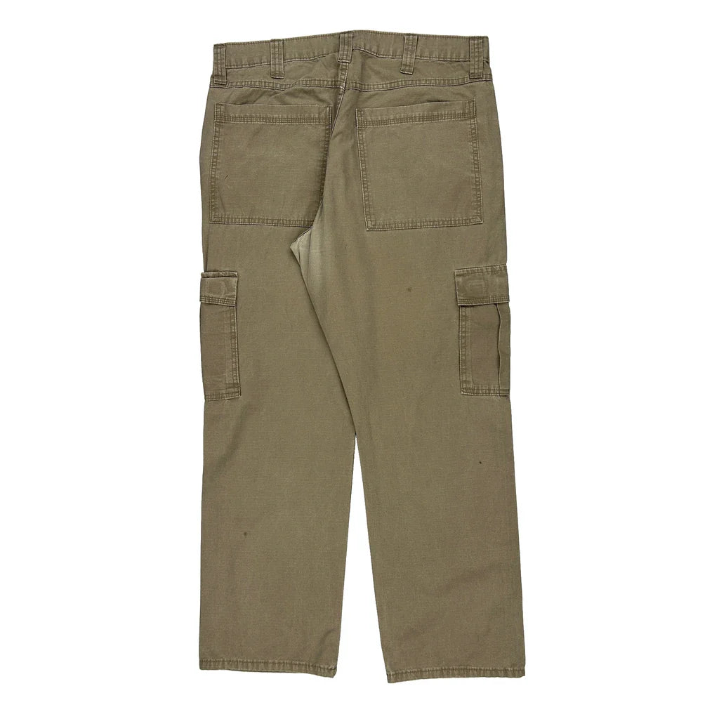 Wrangler Cargo Trousers - 34W 30L Khaki Cotton Refurbished - Thrifted (note: this is a term often used to describe second- refurbished available on Cerqular