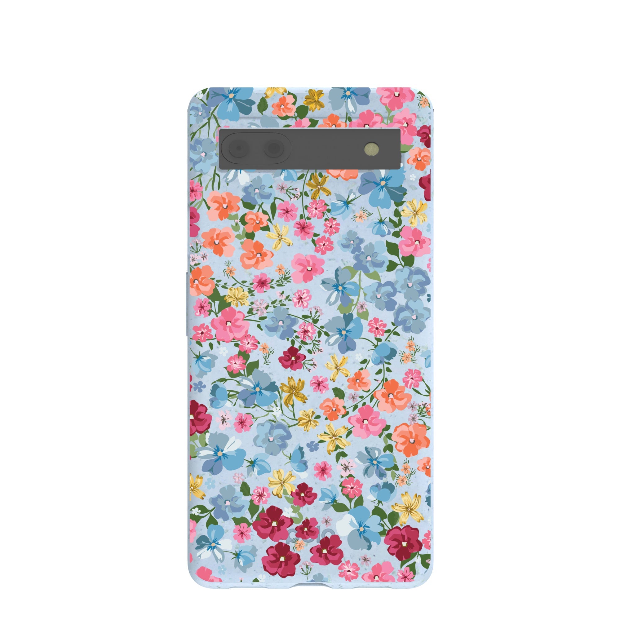 Powder Blue Fleurs Google Pixel 6a Case Refurbished - Pela Case refurbished available on Cerqular