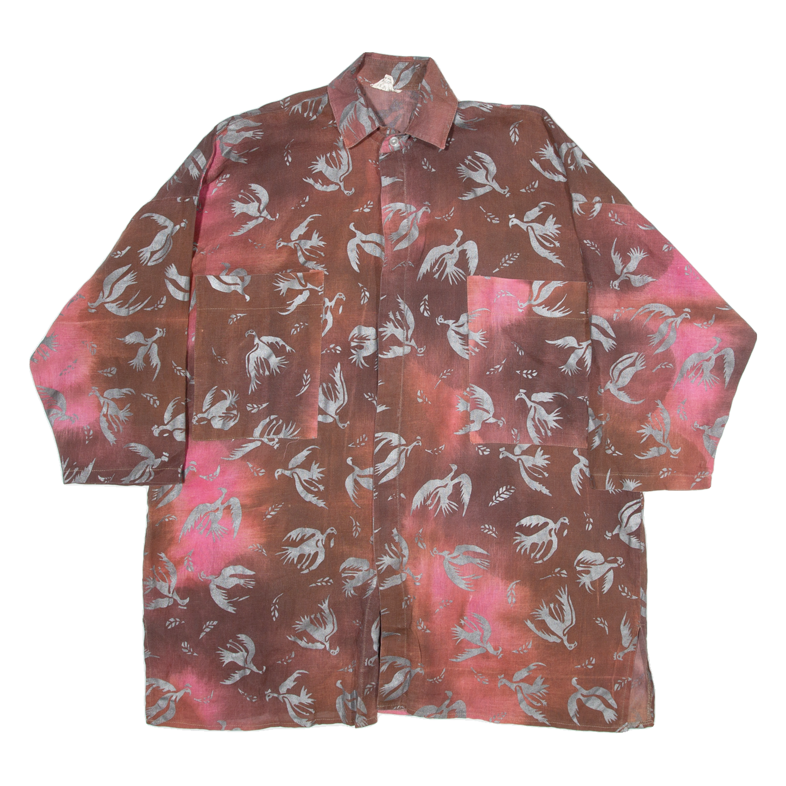 Mens Shirt Red Crazy Pattern 3/4 Sleeve Refurbished - N/A refurbished available on Cerqular