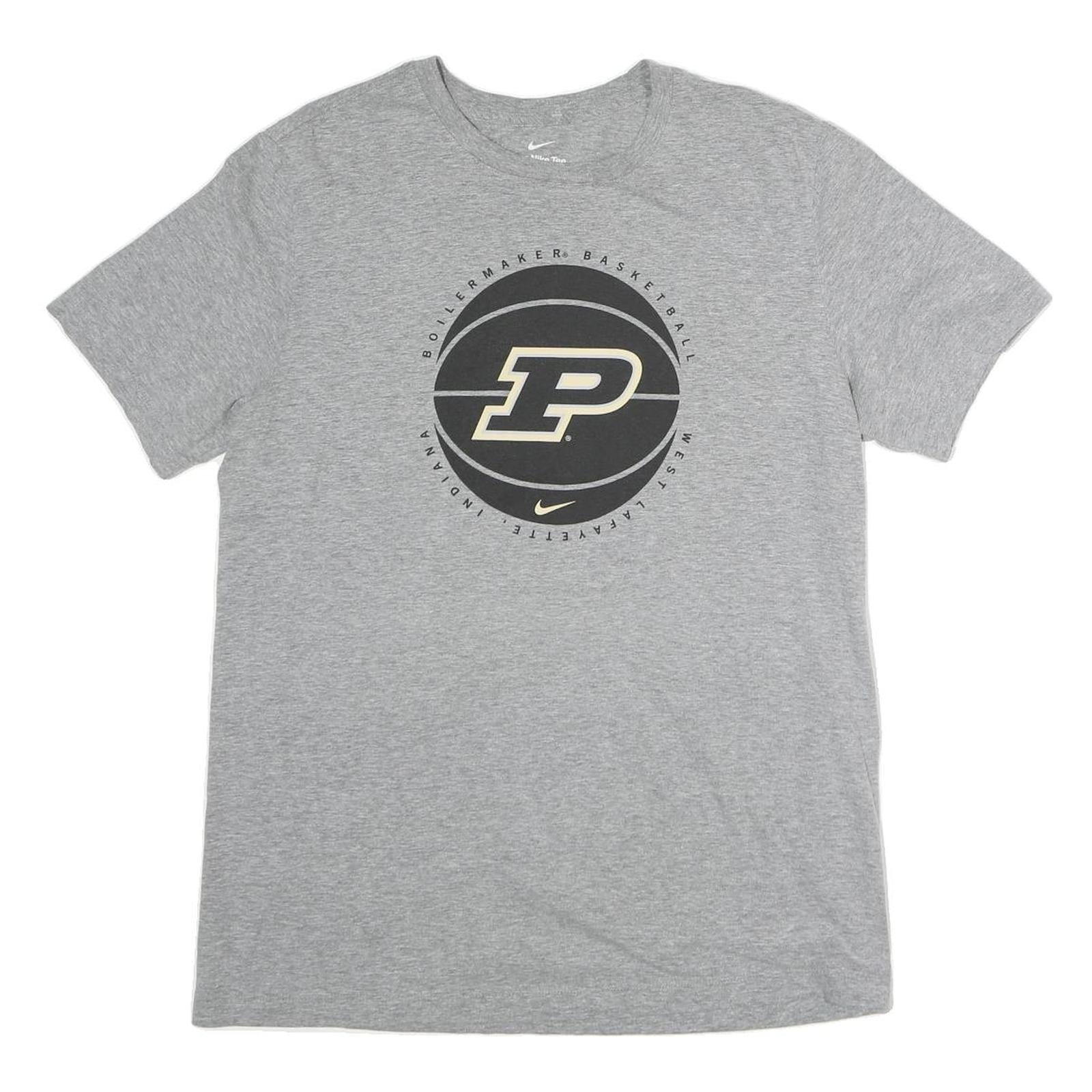NIKE Mens Grey Purdue Boilermakers Basketball T-Shirt M Short Sleeve Crew Neck Refurbished - N/A refurbished available on Cerqular