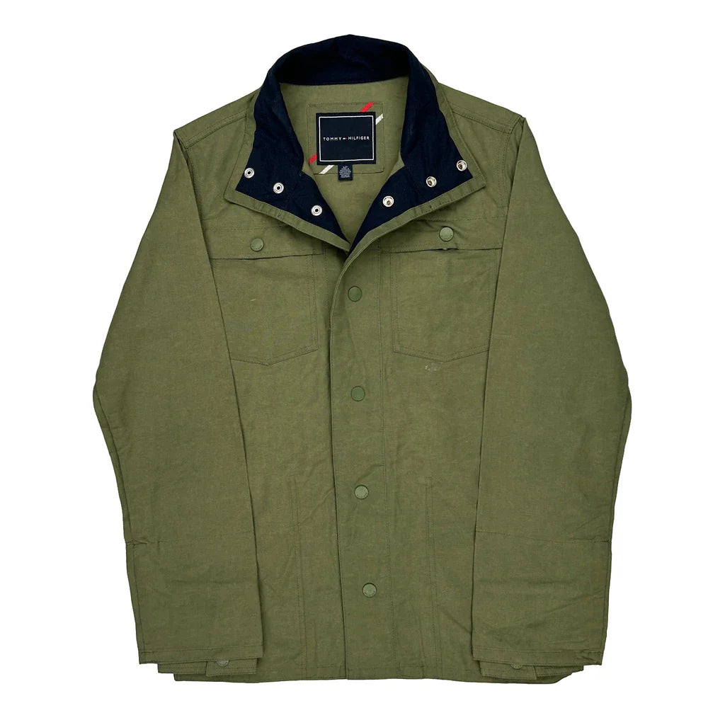 Tommy Hilfiger Jacket - Small Green Cotton Refurbished - Thrifted (note: this is a term often used to describe second- refurbished available on Cerqular