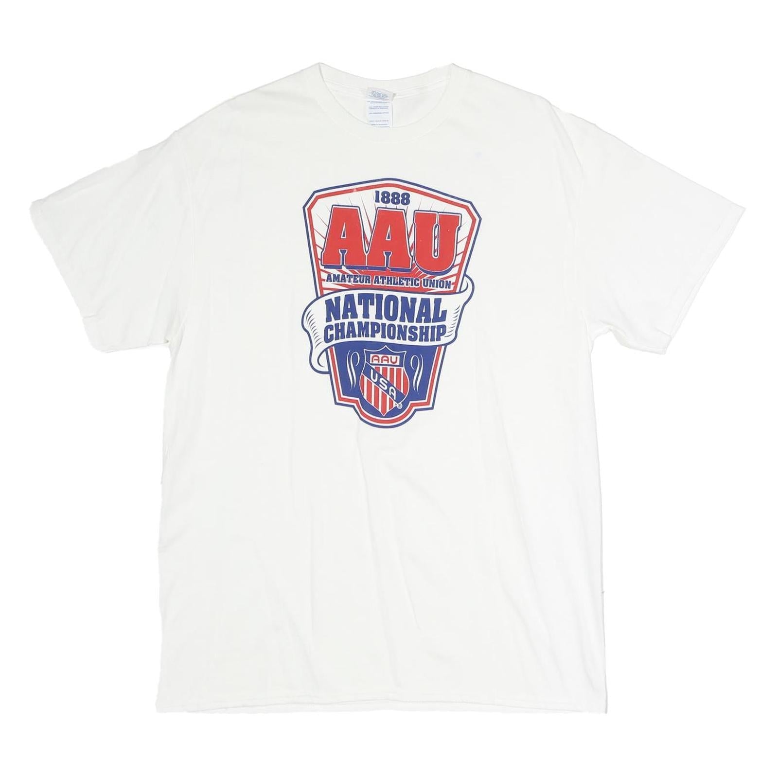 DELTA Mens White AAU National Championship Graphic T-Shirt M Short Sleeve Crew Refurbished - N/A refurbished available on Cerqular