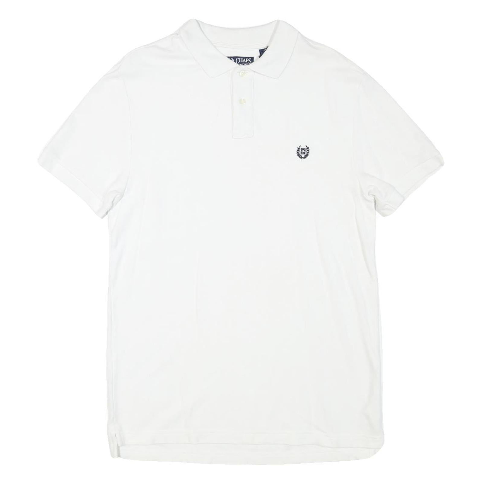 CHAPS Womens White Cotton Blend Short Sleeve Polo Shirt M Classic Fit Refurbished - N/A refurbished available on Cerqular
