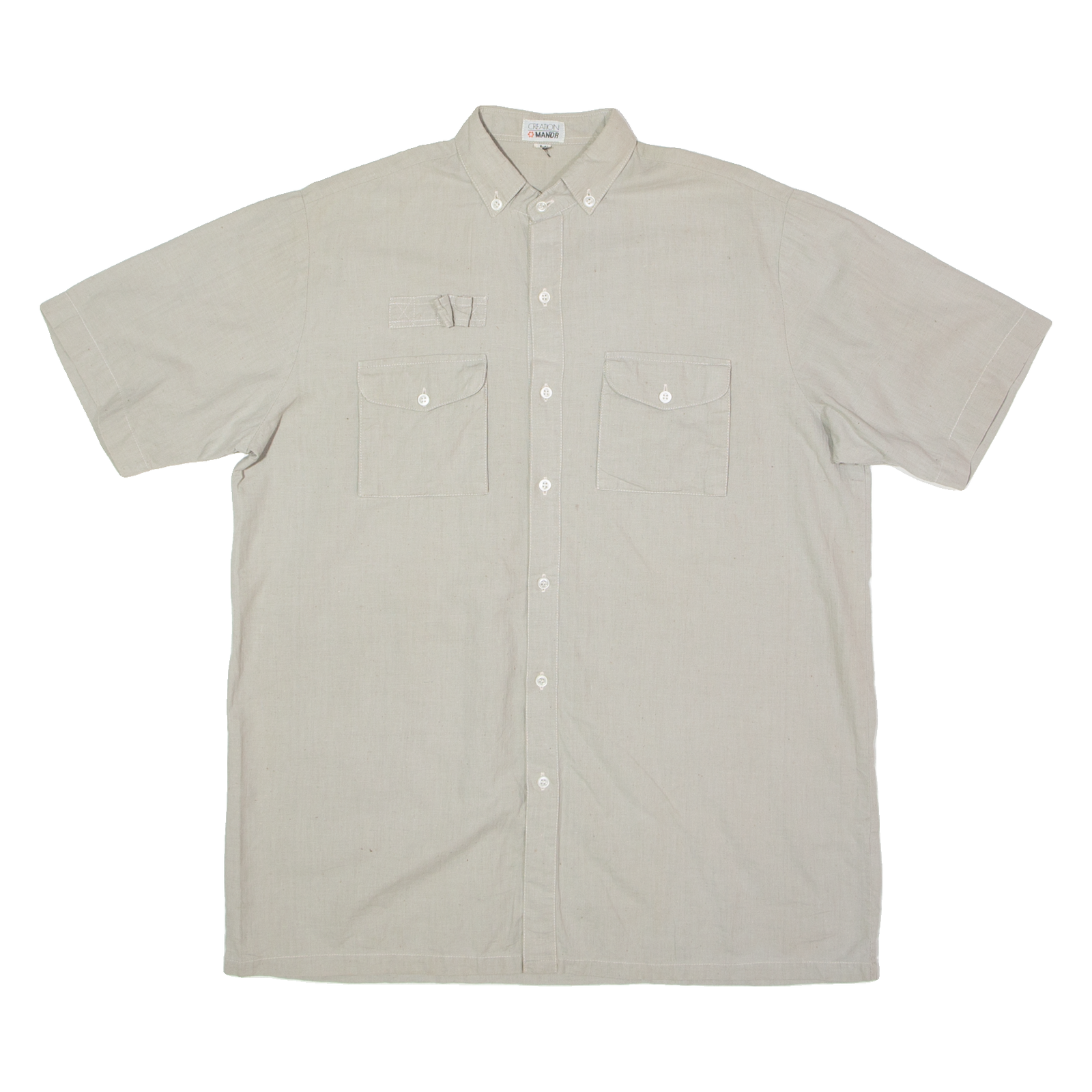 CREATION MANOR Mens Plain Shirt Grey 90s L Refurbished - N/A refurbished available on Cerqular
