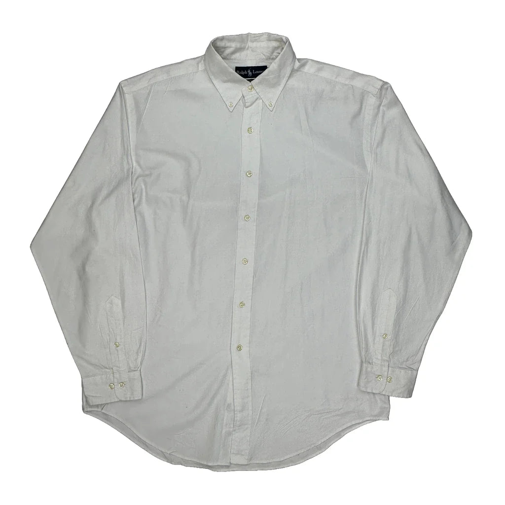 Yarmouth Ralph Lauren Shirt - Large White Cotton Refurbished - Thrifted (note: this is a term often used to describe second- refurbished available on Cerqular
