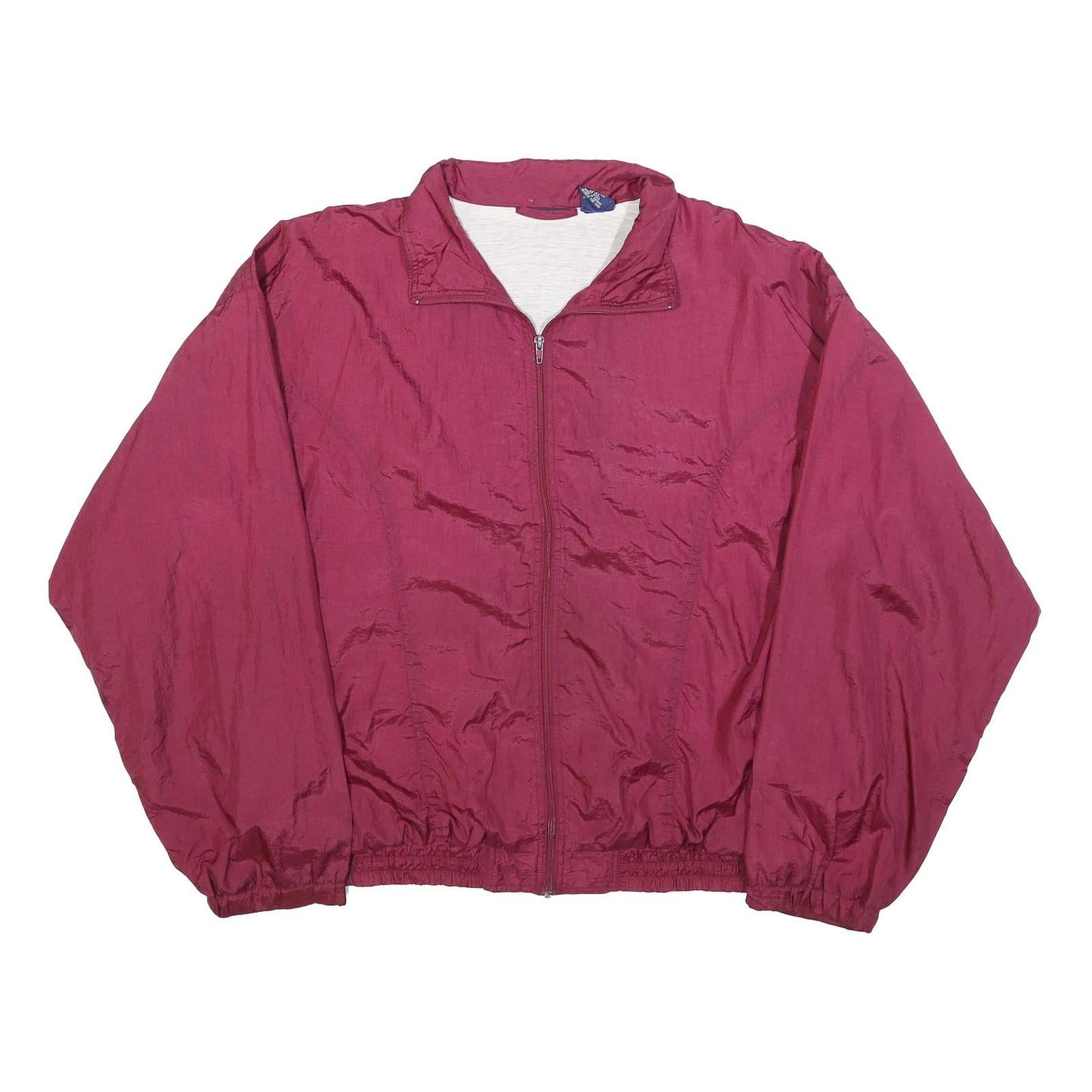 Mens Red Casual Zip Jacket 2XL Polyester Blend Plain Lightweight Outerwear Refurbished - N/A refurbished available on Cerqular