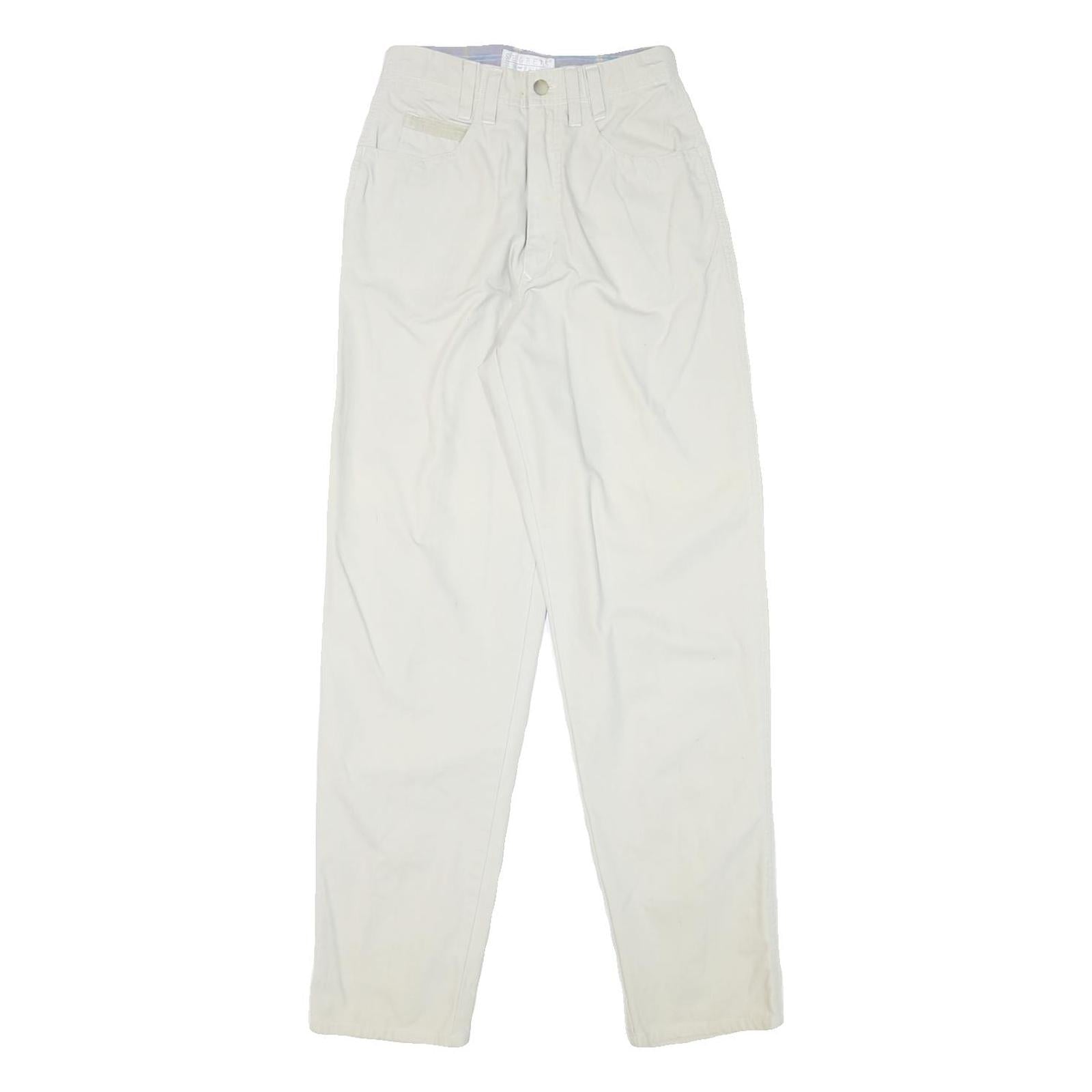SEGRETS Womens Cotton Blend White Relaxed Straight Trousers W24 L30 Stylish Refurbished - N/A refurbished available on Cerqular