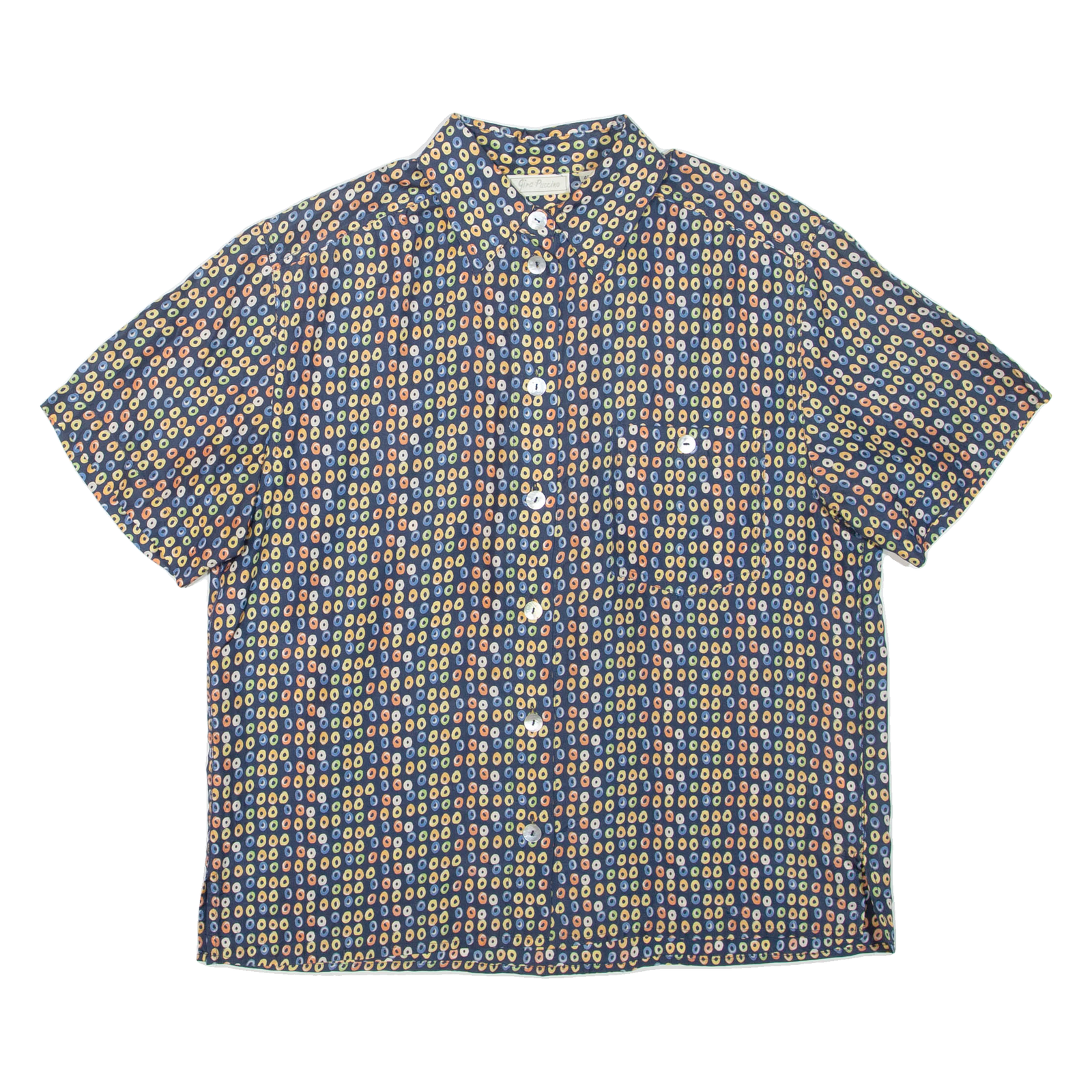 GIRA PUCCINO Womens Shirt Blue Silk Spotted L Refurbished - N/A refurbished available on Cerqular