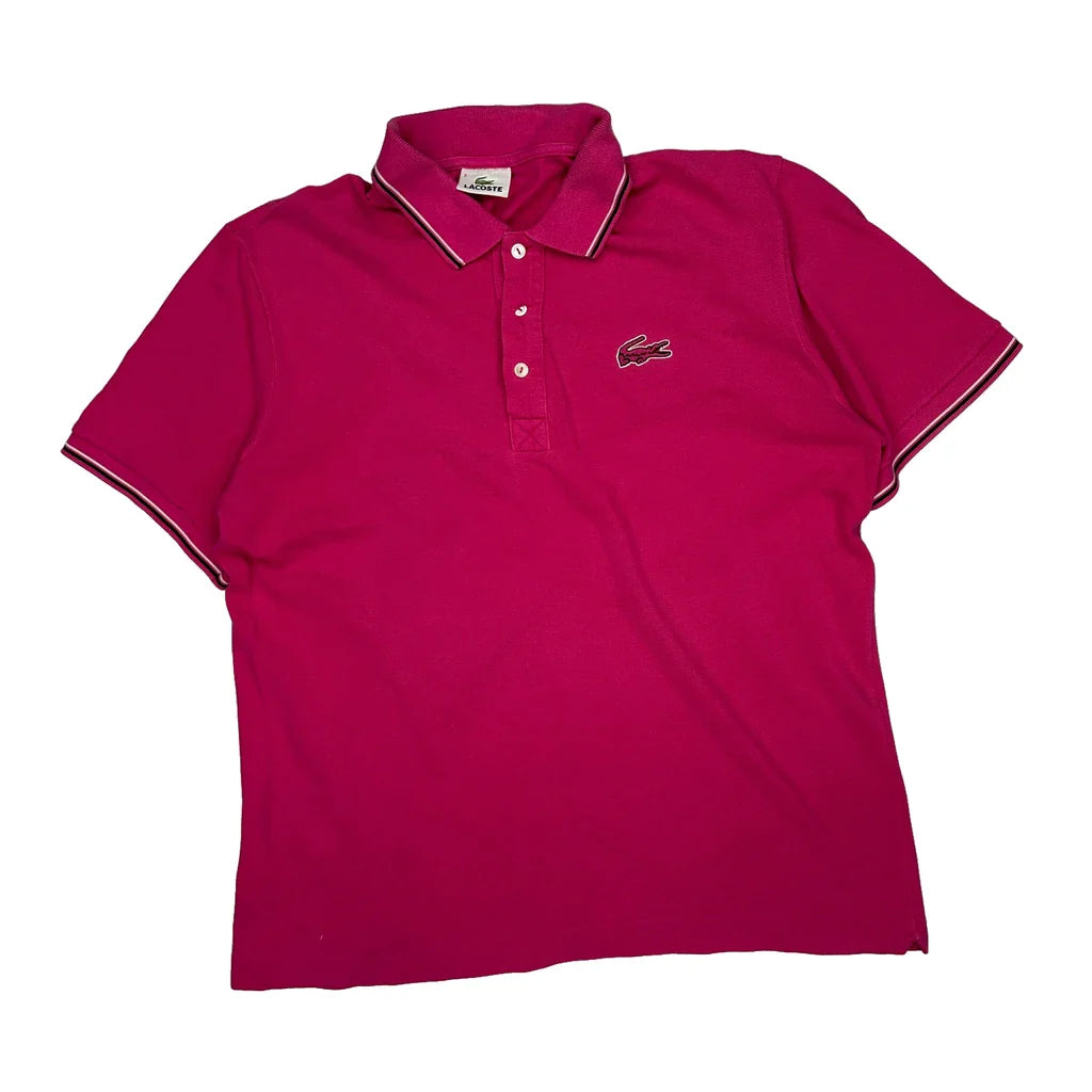 Lacoste Polo Shirt - XL Pink Cotton Refurbished - Thrifted (note: this is a term often used to describe second- refurbished available on Cerqular