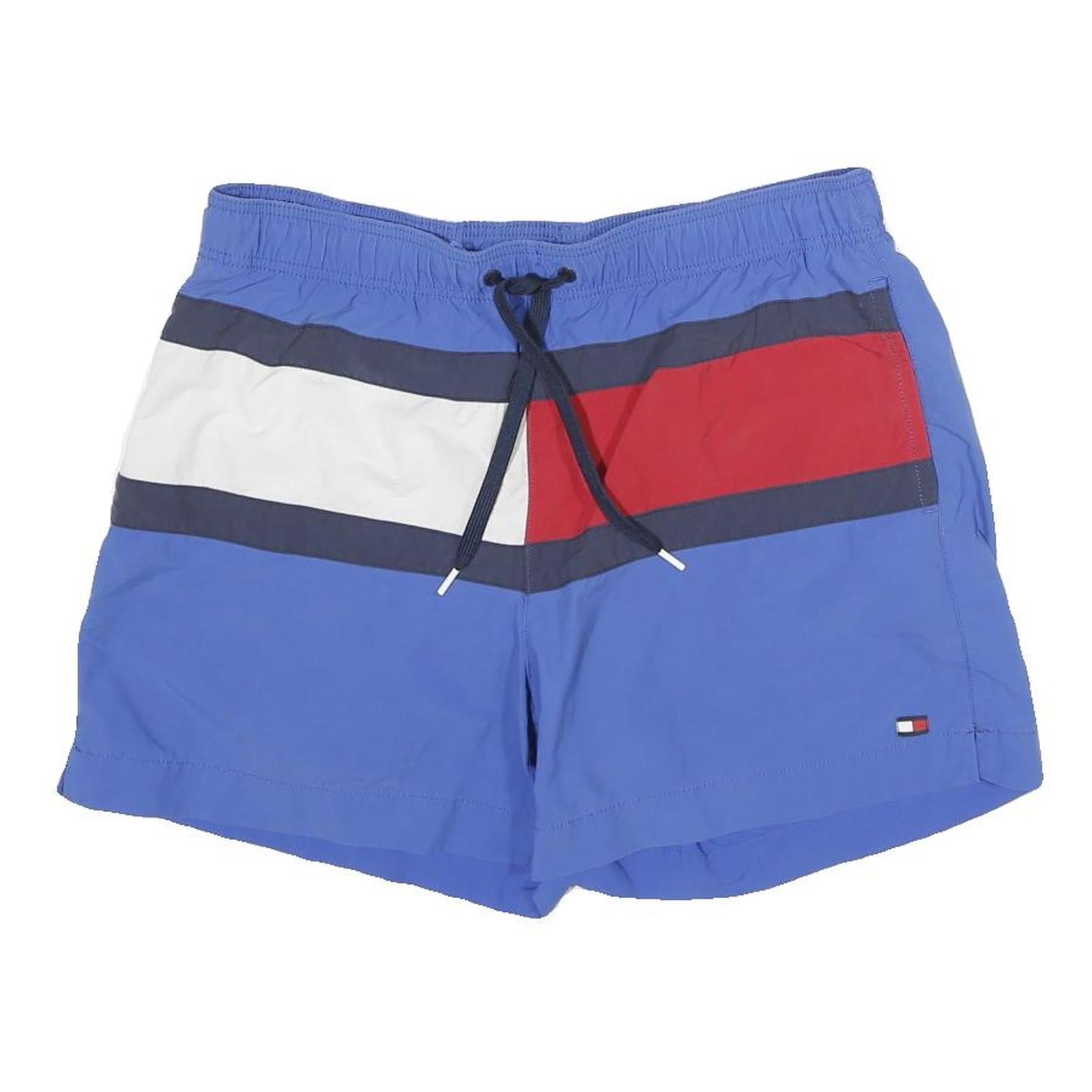 TOMMY HILFIGER Mens Shorts Blue White & Red Casual L W32 Swimwear Refurbished - N/A refurbished available on Cerqular
