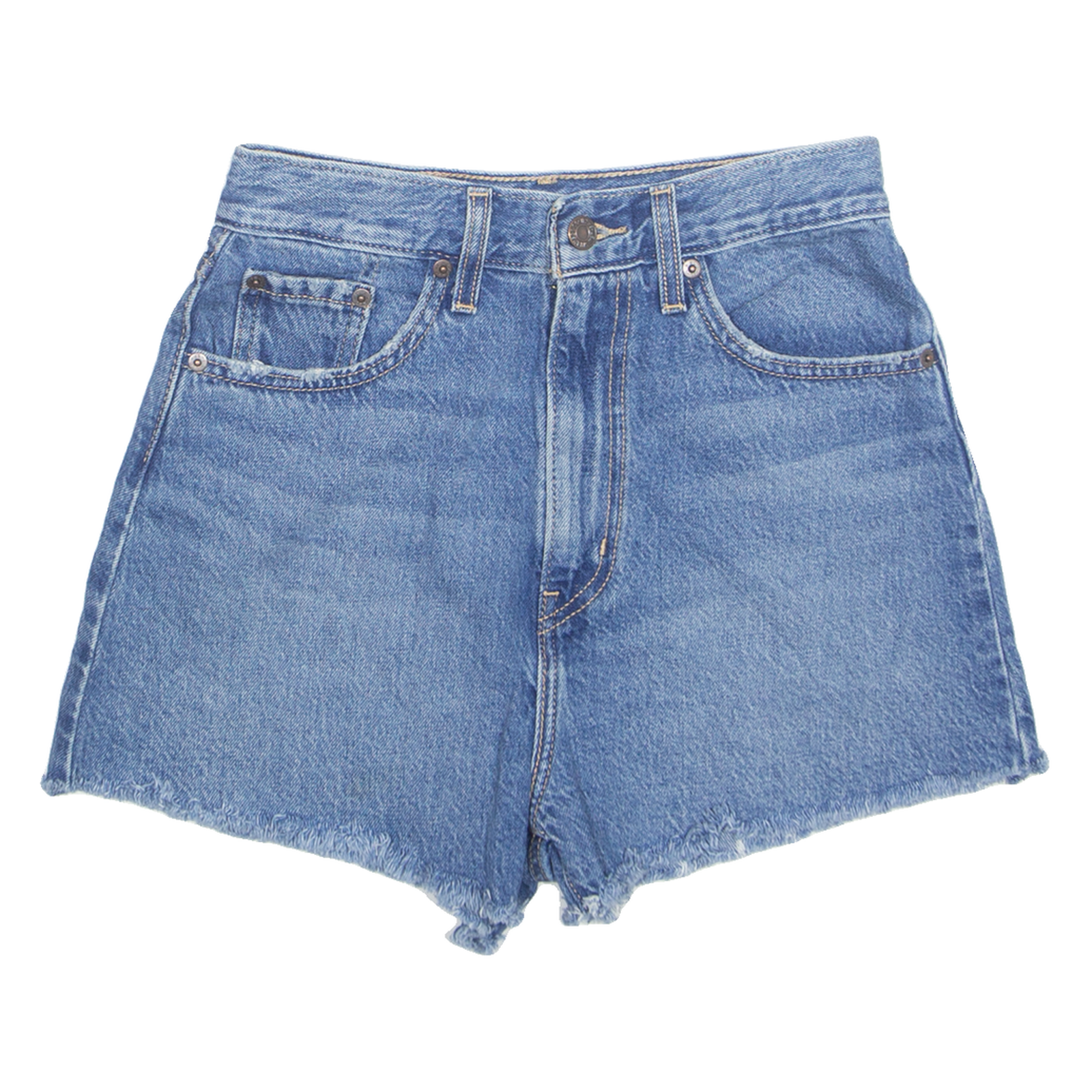 LEVI'S Cut Off High Loose Premium E Womens Denim Shorts Blue XS W25 Refurbished - N/A refurbished available on Cerqular
