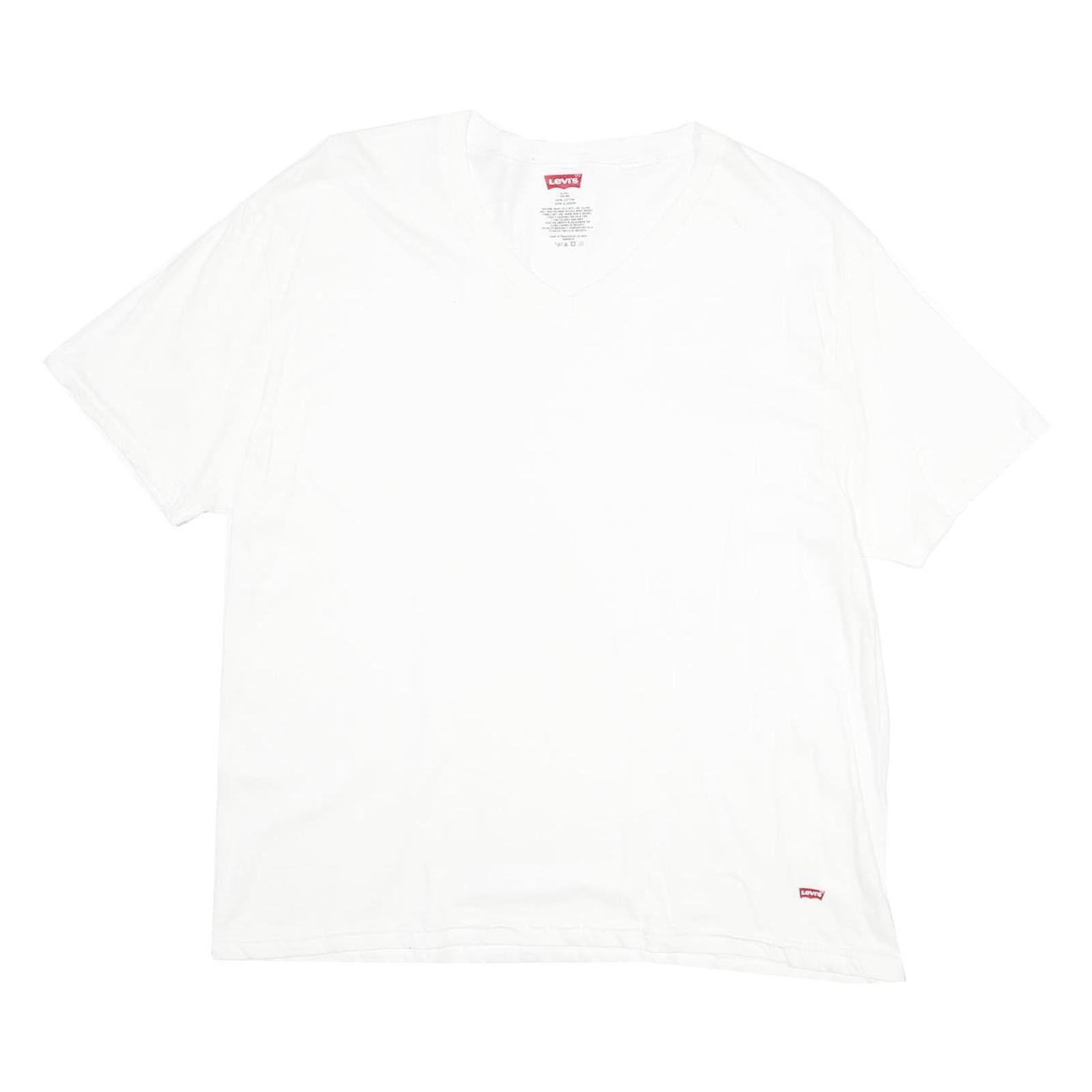 LEVI'S Mens White XL T-Shirt Short Sleeve V-Neck Plain Cotton Casual Refurbished - N/A refurbished available on Cerqular