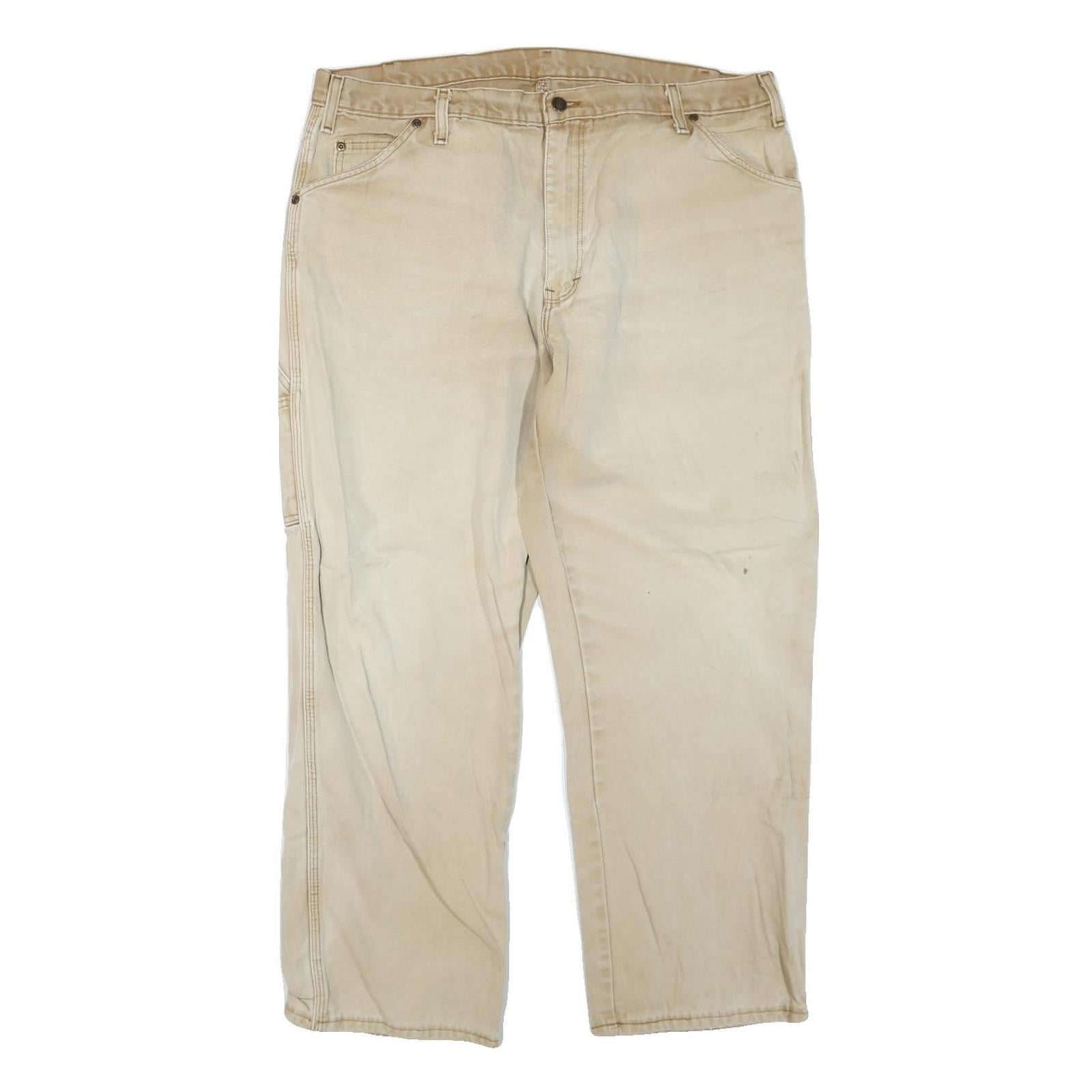 DICKIES Mens Jeans Beige Regular Straight Denim W40 L30 Workwear Cotton Blend Refurbished - N/A refurbished available on Cerqular