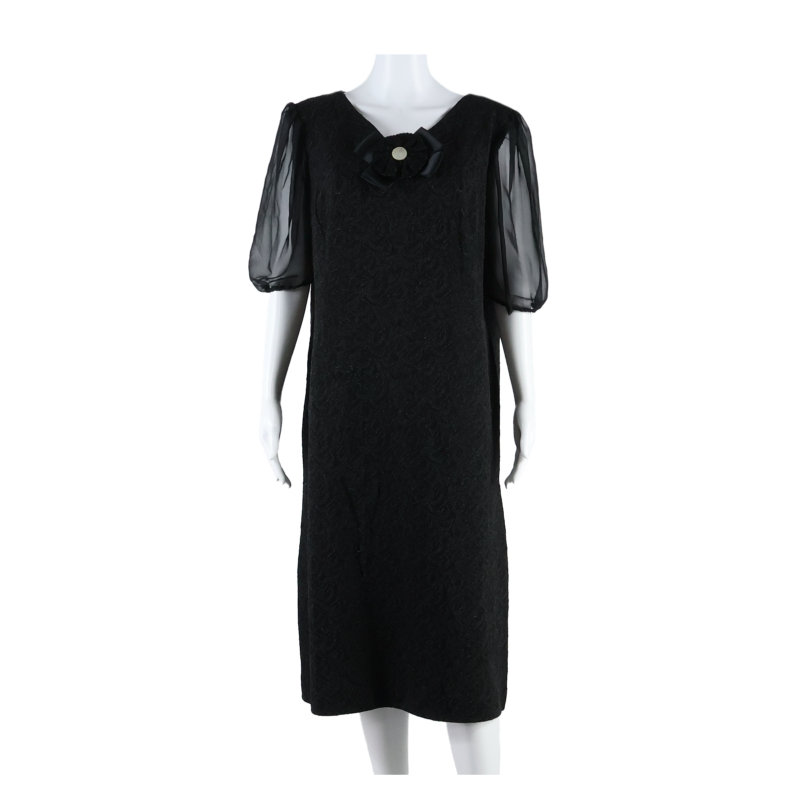 BOHLY MULHOUSE Glitter Lace Womens Shift Dress Black 90s Paisley Long L Refurbished - N/A refurbished available on Cerqular