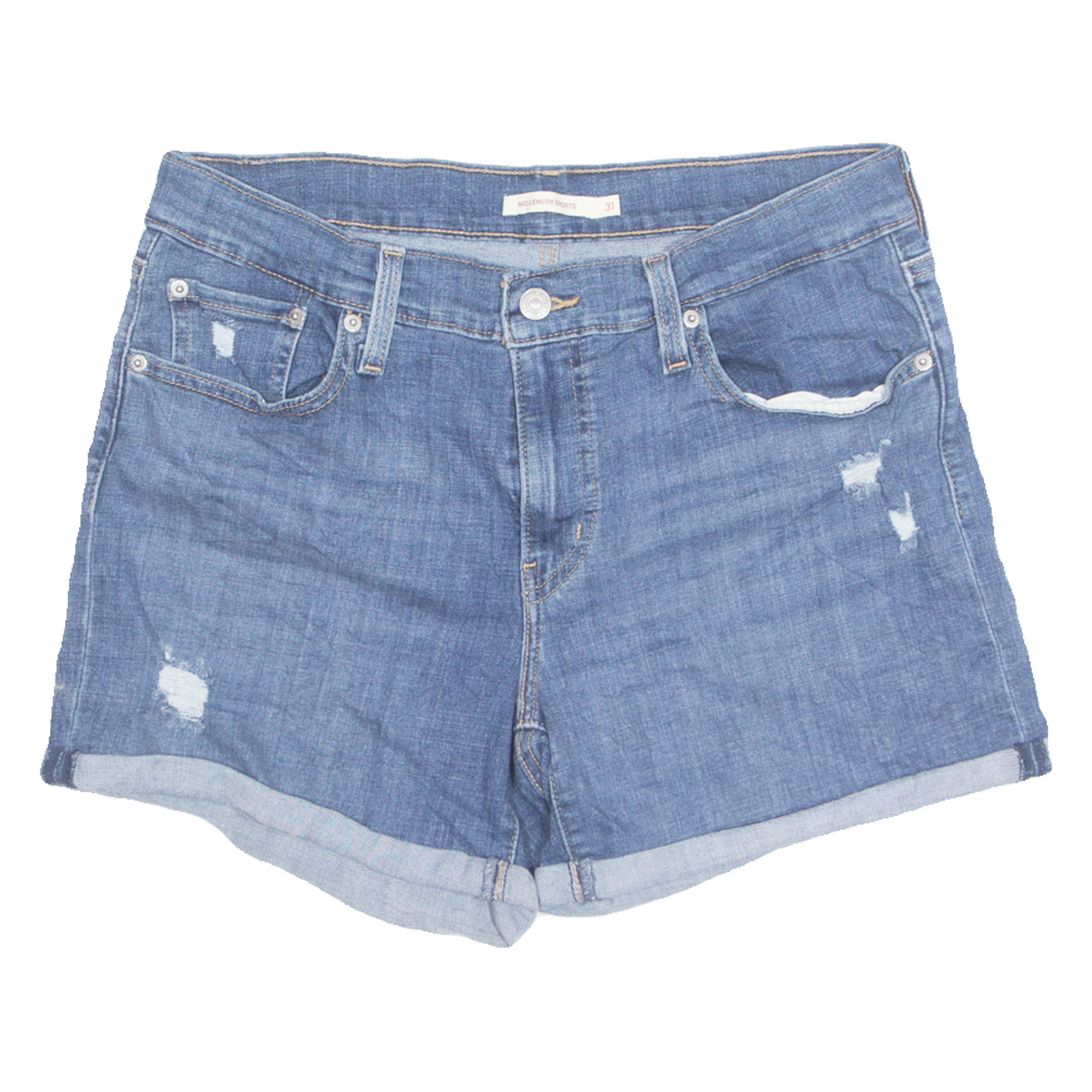LEVI'S Turn Up Womens Denim Shorts Blue M W30 Refurbished - N/A refurbished available on Cerqular
