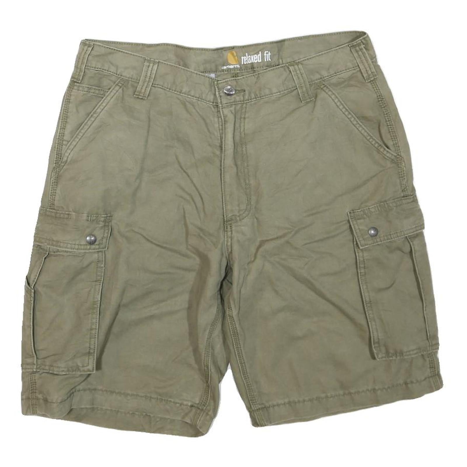 CARHARTT Mens Cargo Shorts Green L W38 Relaxed Fit Cotton Blend Workwear Refurbished - N/A refurbished available on Cerqular