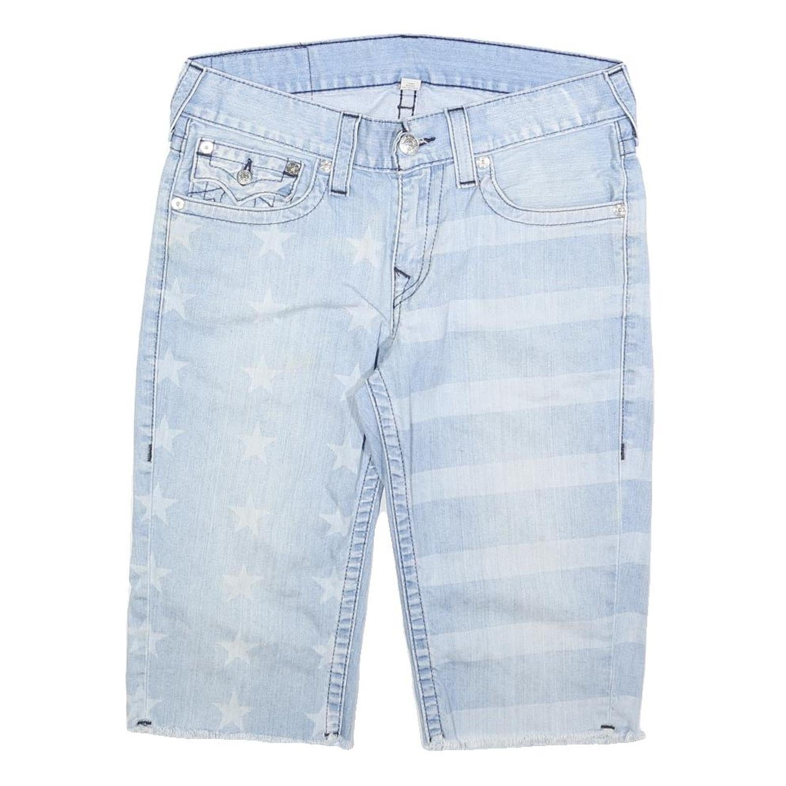 TRUE RELIGION Mens Denim Light Blue Stars & Stripes Cut-Off Shorts L W34 Refurbished - N/A refurbished available on Cerqular