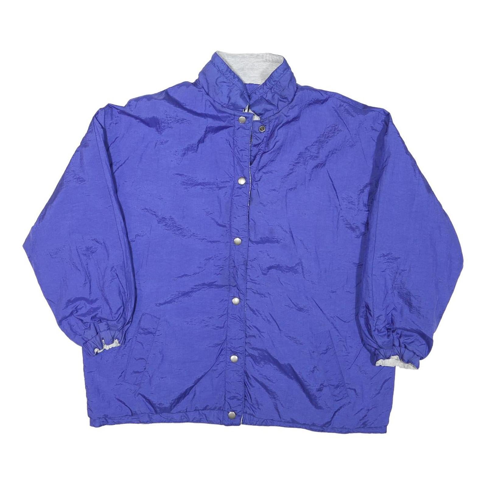 Womens Blue Reversible Button Jacket L Polyester Blend Plain Casual Outerwear Refurbished - N/A refurbished available on Cerqular