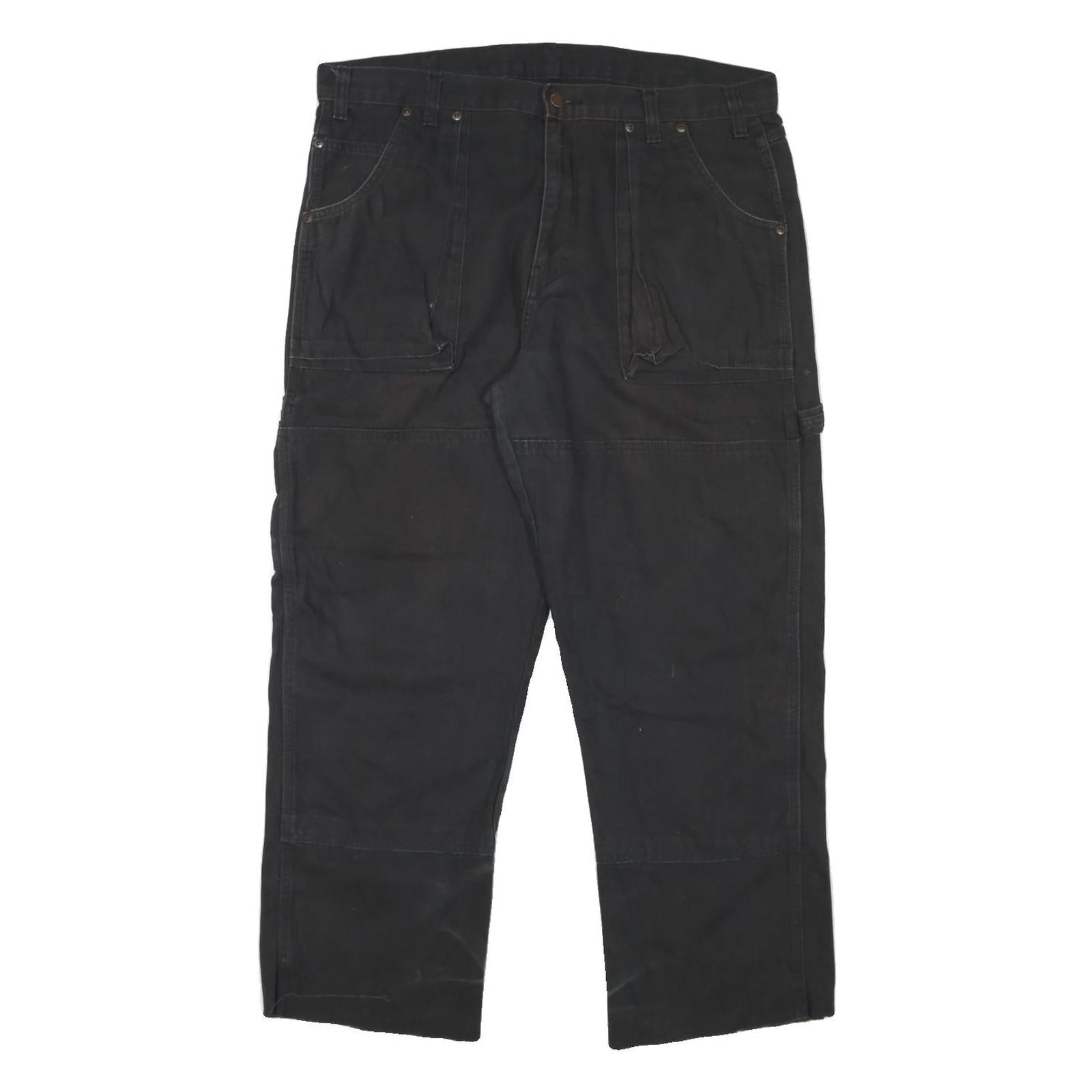 DICKIES Mens Black Cotton Blend Regular Fit Straight Trousers W37 L28 Workwear Refurbished - N/A refurbished available on Cerqular