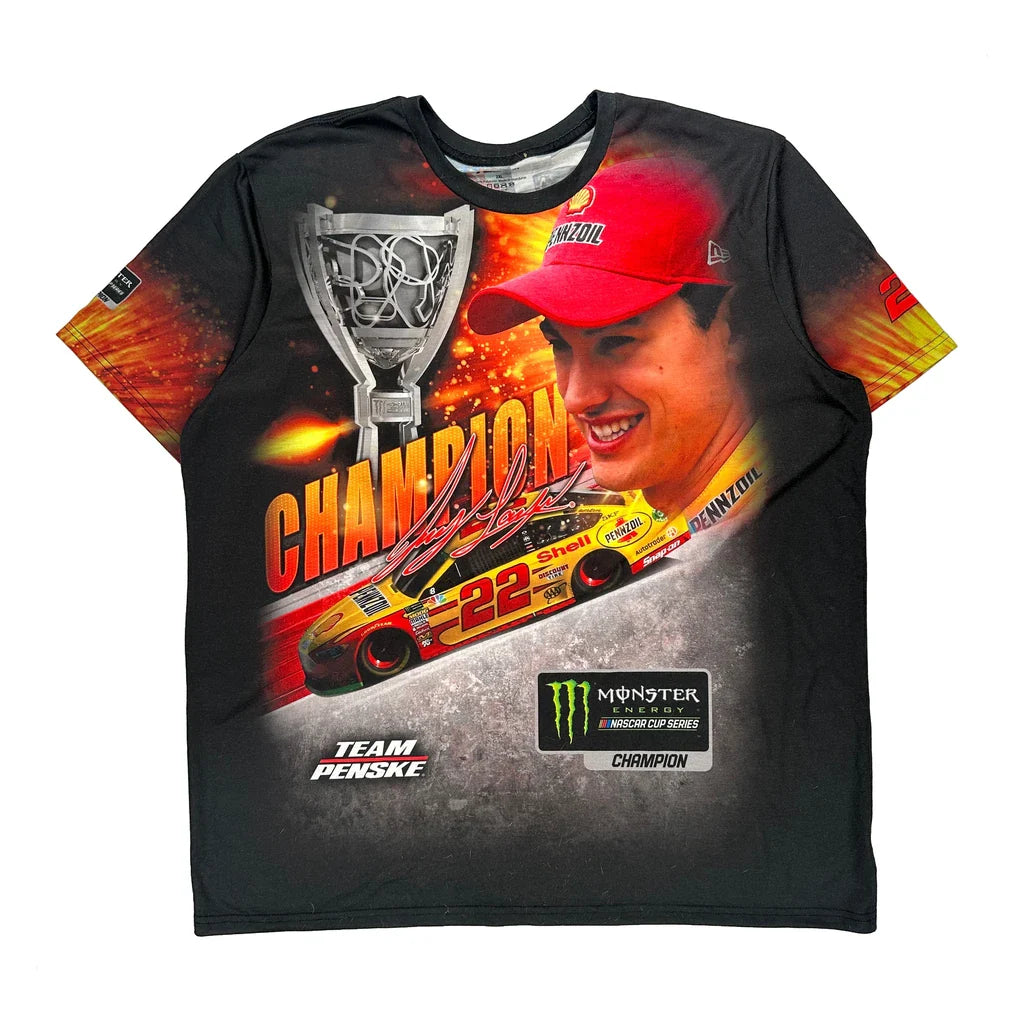 Monster Energy Nascar Cup Series Champion Team Penske Graphic T-Shirt - 2XL Multicoloured Polyester Refurbished - Thrifted (note: this is a term often used to describe second- refurbished available on Cerqular