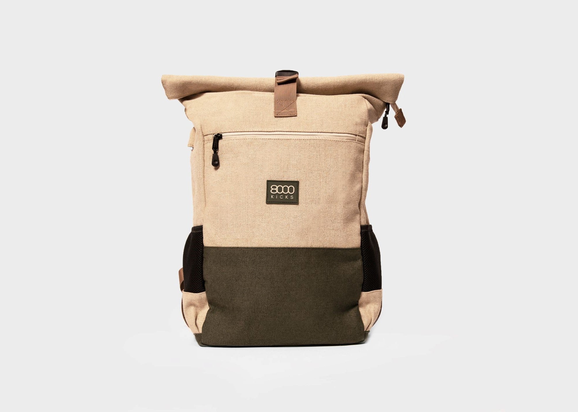 Buy Everyday Hemp Rolltop Backpack in Beige and Green Refurbished - $149.00 Everyday Hemp Rolltop Backpack in Beige and Green Refurbished - 8000Kicks refurbished available on Cerqular