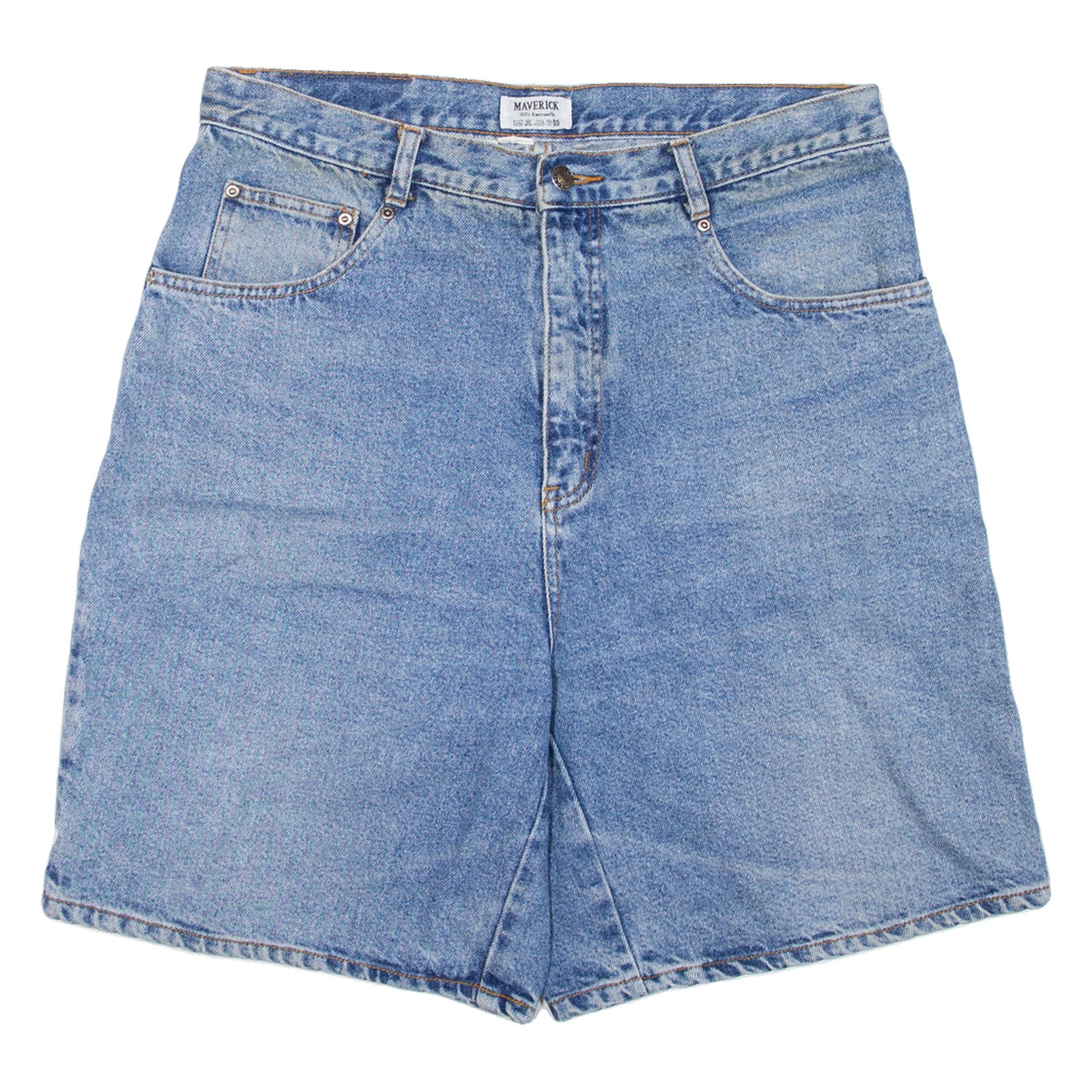 MAVERICK Womens Denim Shorts Blue Relaxed L W34 Refurbished - N/A refurbished available on Cerqular