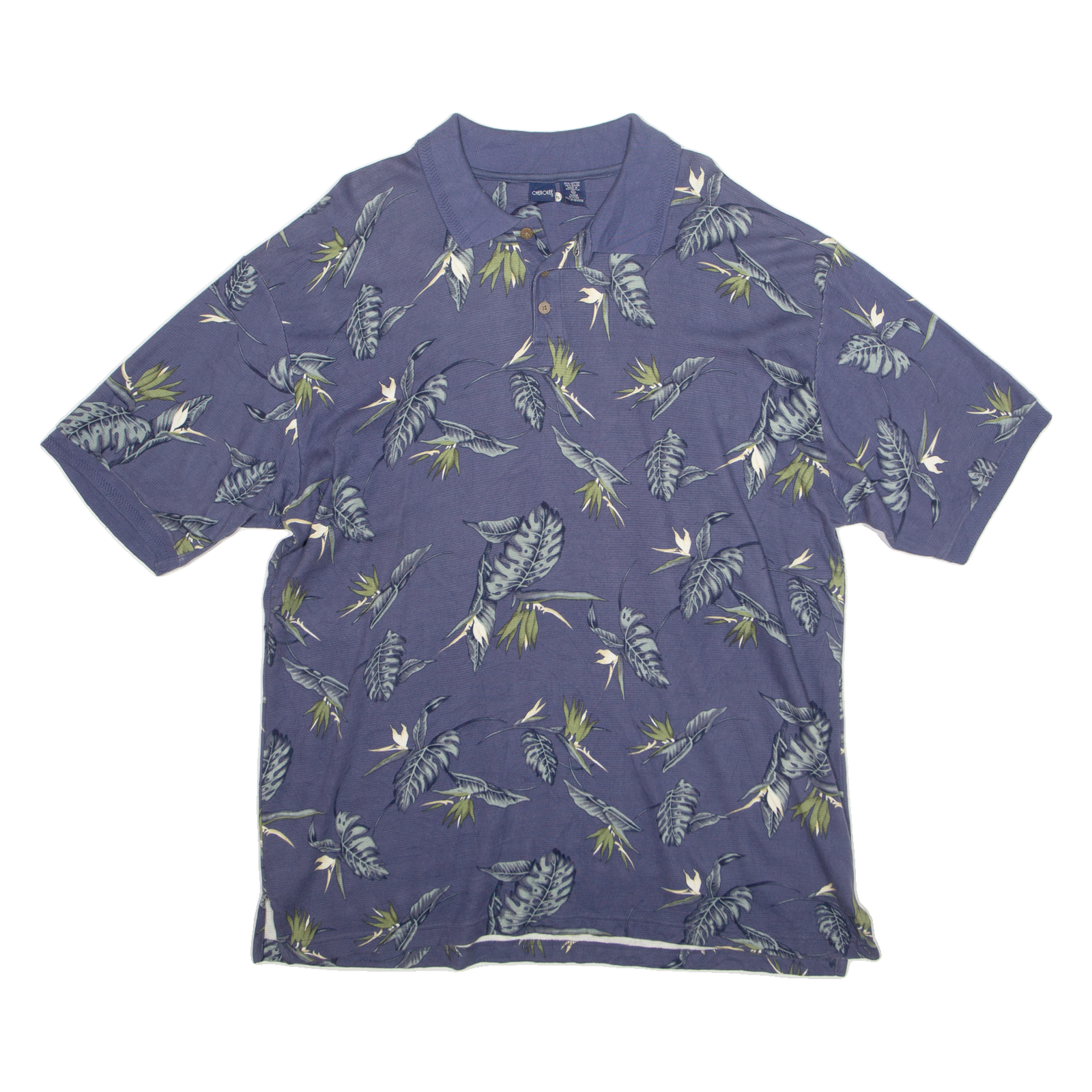 CHEROKEE Soft Touch Mens Polo Shirt Blue Floral XL Refurbished - N/A refurbished available on Cerqular