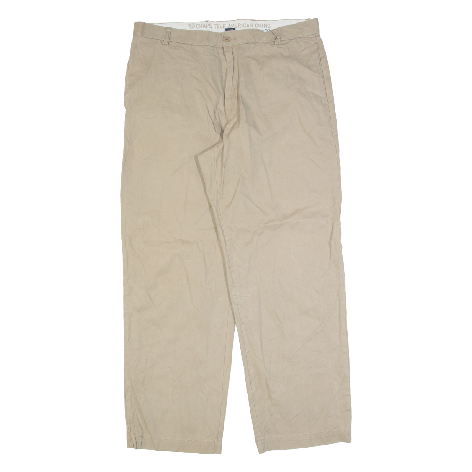 CHAPS Chino Mens Trousers Beige Regular Straight W36 L32 Refurbished - N/A refurbished available on Cerqular