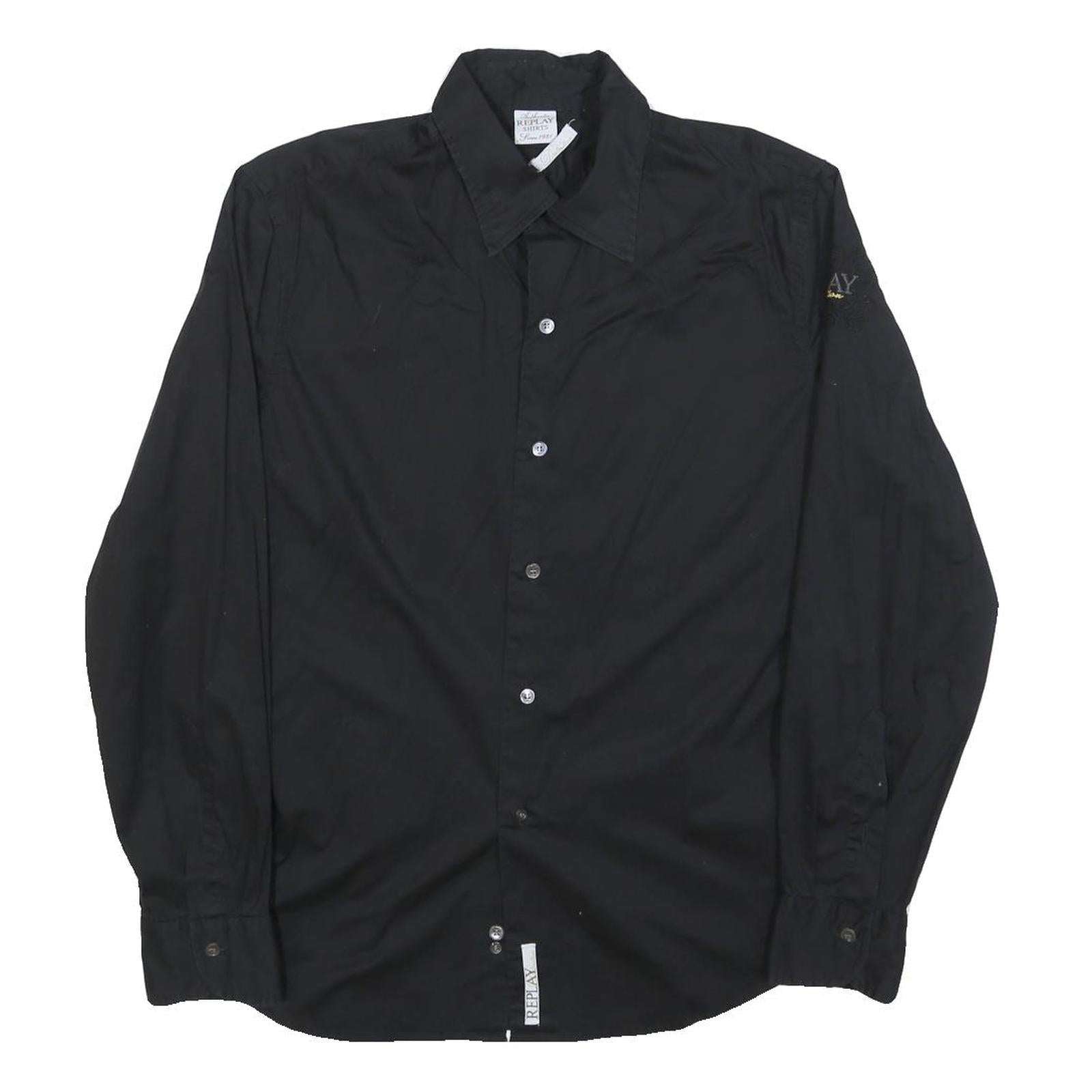 Buy REPLAY Mens Black Cotton Blend Shirt M Long Sleeve Casual Button Collared Refurbished - $33.79 REPLAY Mens Black Cotton Blend Shirt M Long Sleeve Casual Button Collared Refurbished - N/A refurbished available on Cerqular