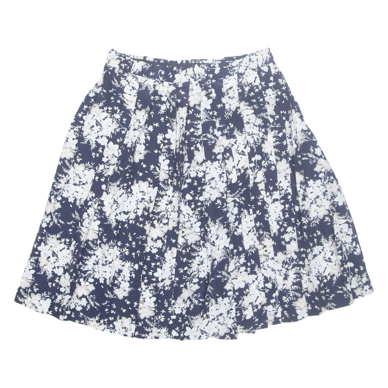 Womens Pleated Skirt Blue Midi Floral M Refurbished - N/A refurbished available on Cerqular