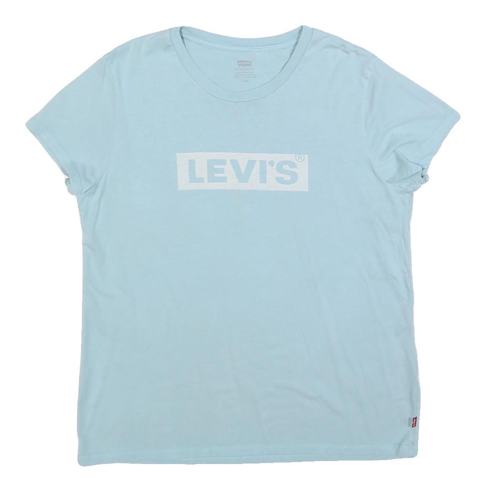 LEVI'S Womens Light Blue T-Shirt L Short Sleeve Crew Neck Cotton Blend Casual Refurbished - N/A refurbished available on Cerqular