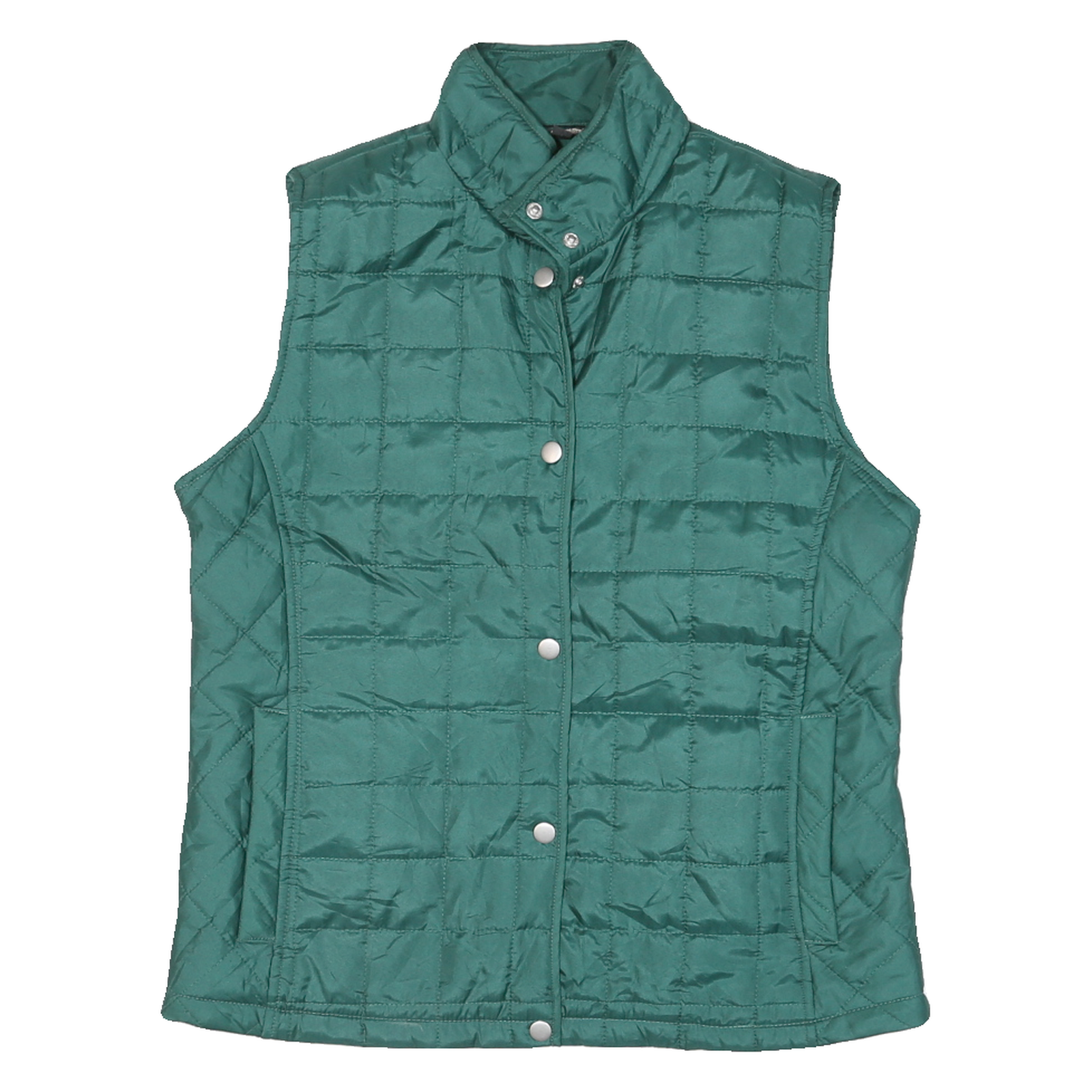 JANE ASHLEY Womens Green Quilted Jacket M Polyester Blend Button Closure Refurbished - N/A refurbished available on Cerqular