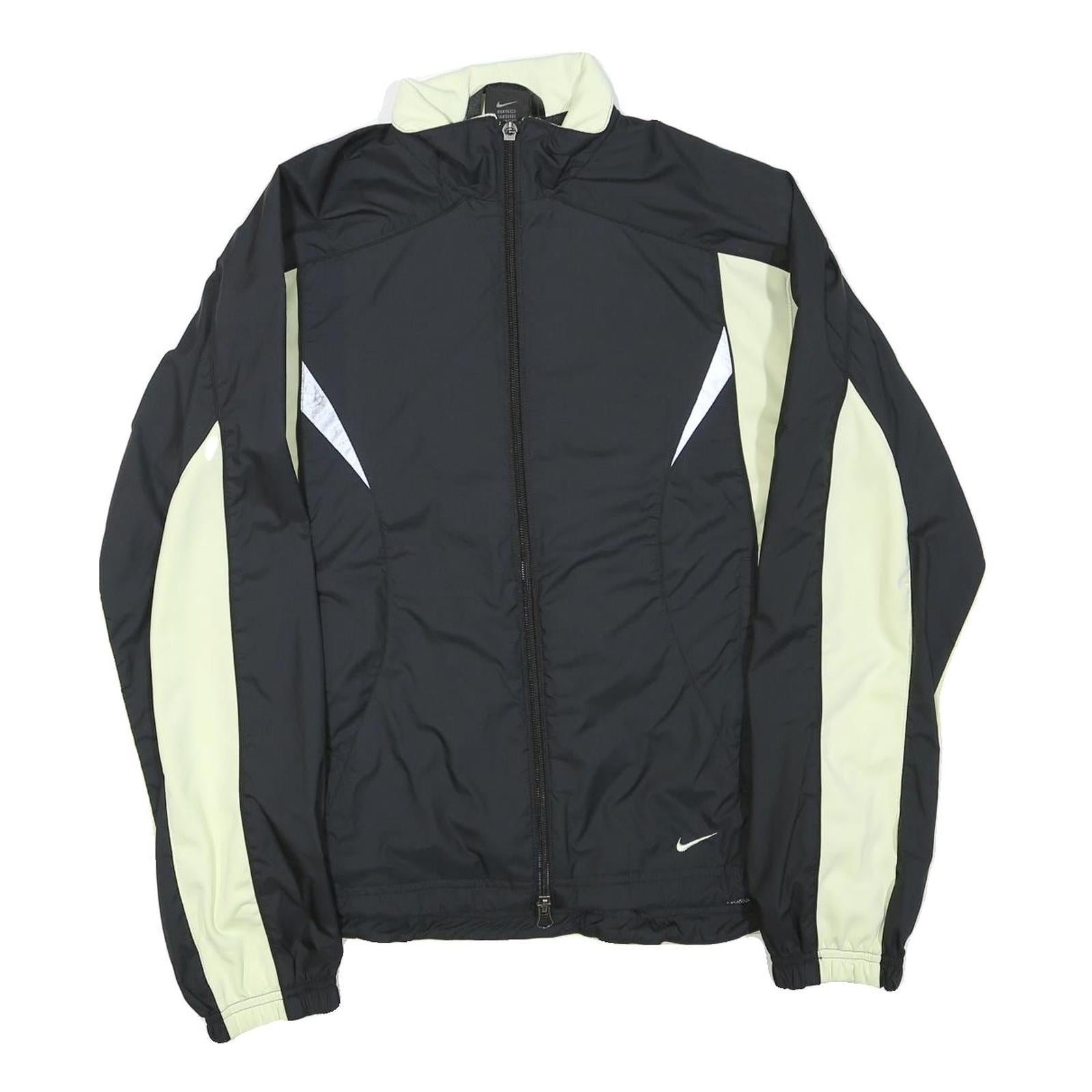 NIKE Womens Black & Cream Zip Jacket M Polyester Blend Plain Lightweight Refurbished - N/A refurbished available on Cerqular