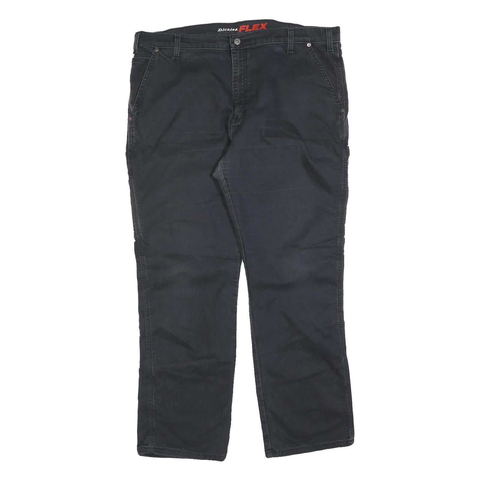 DICKIES Mens Cotton Blend Black Regular Straight Trousers W40 L32 Workwear Refurbished - N/A refurbished available on Cerqular