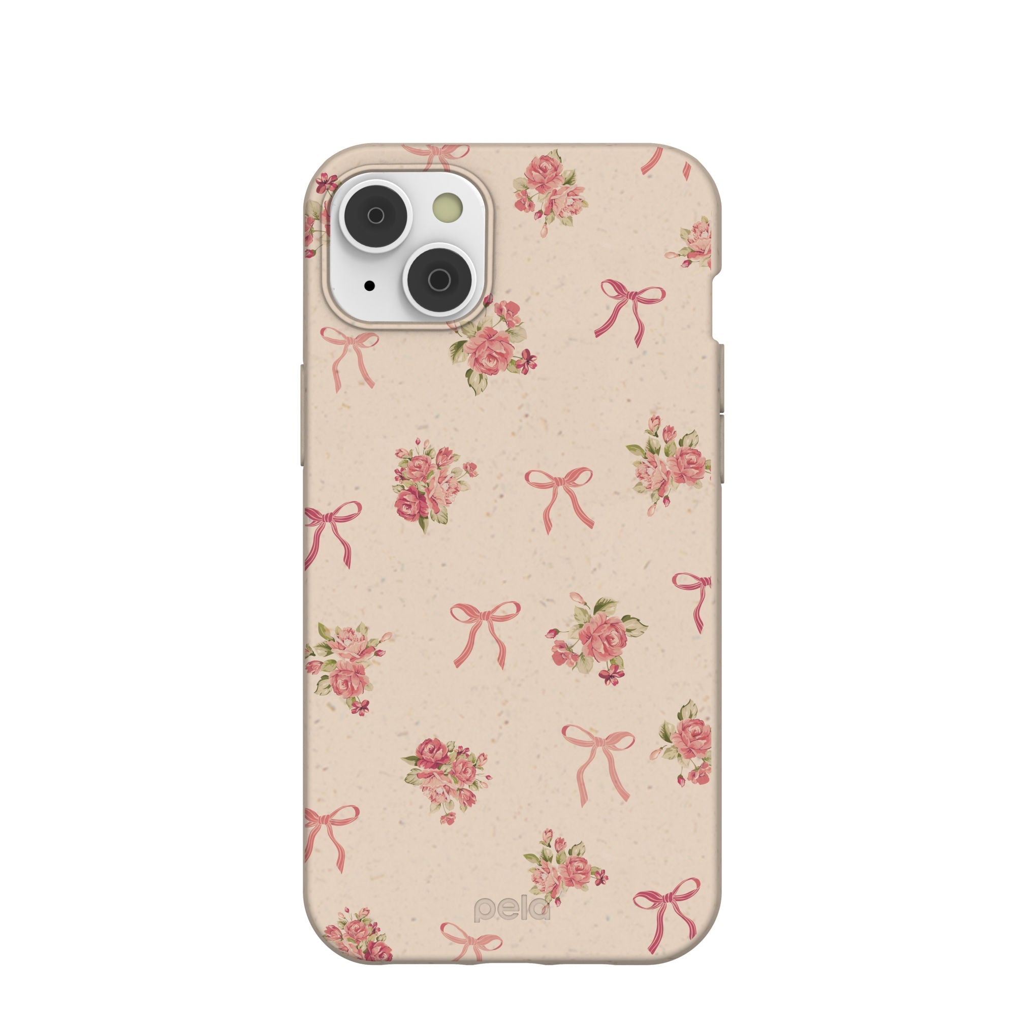 Seashell Roses and Bows iPhone 14 Plus Case Refurbished - Pela Case refurbished available on Cerqular