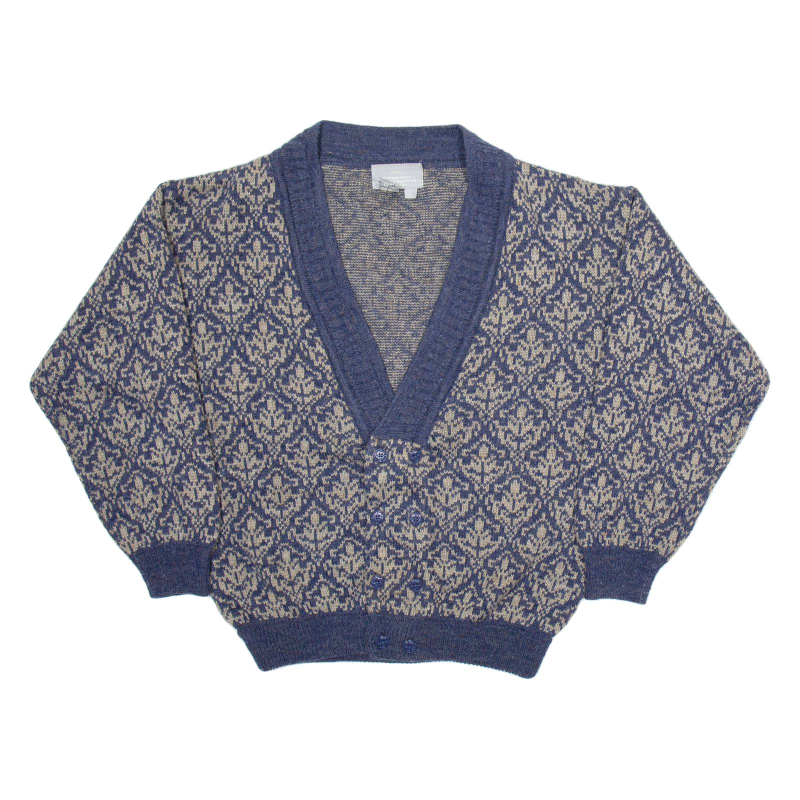 PROGRESSIVE APPAREL CLOTHING COMPANY Mens Patterned Cardigan Grey L Refurbished - N/A refurbished available on Cerqular