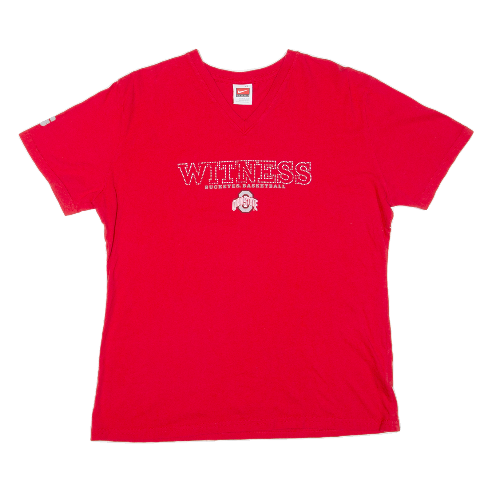 NIKE Buckeyes Basketball Womens T-Shirt Red USA V-Neck XL Refurbished - N/A refurbished available on Cerqular