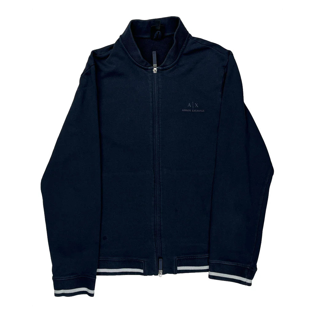 Armani Exchange Track Jacket - XL Navy Cotton Blend Refurbished - Thrifted (note: this is a term often used to describe second- refurbished available on Cerqular