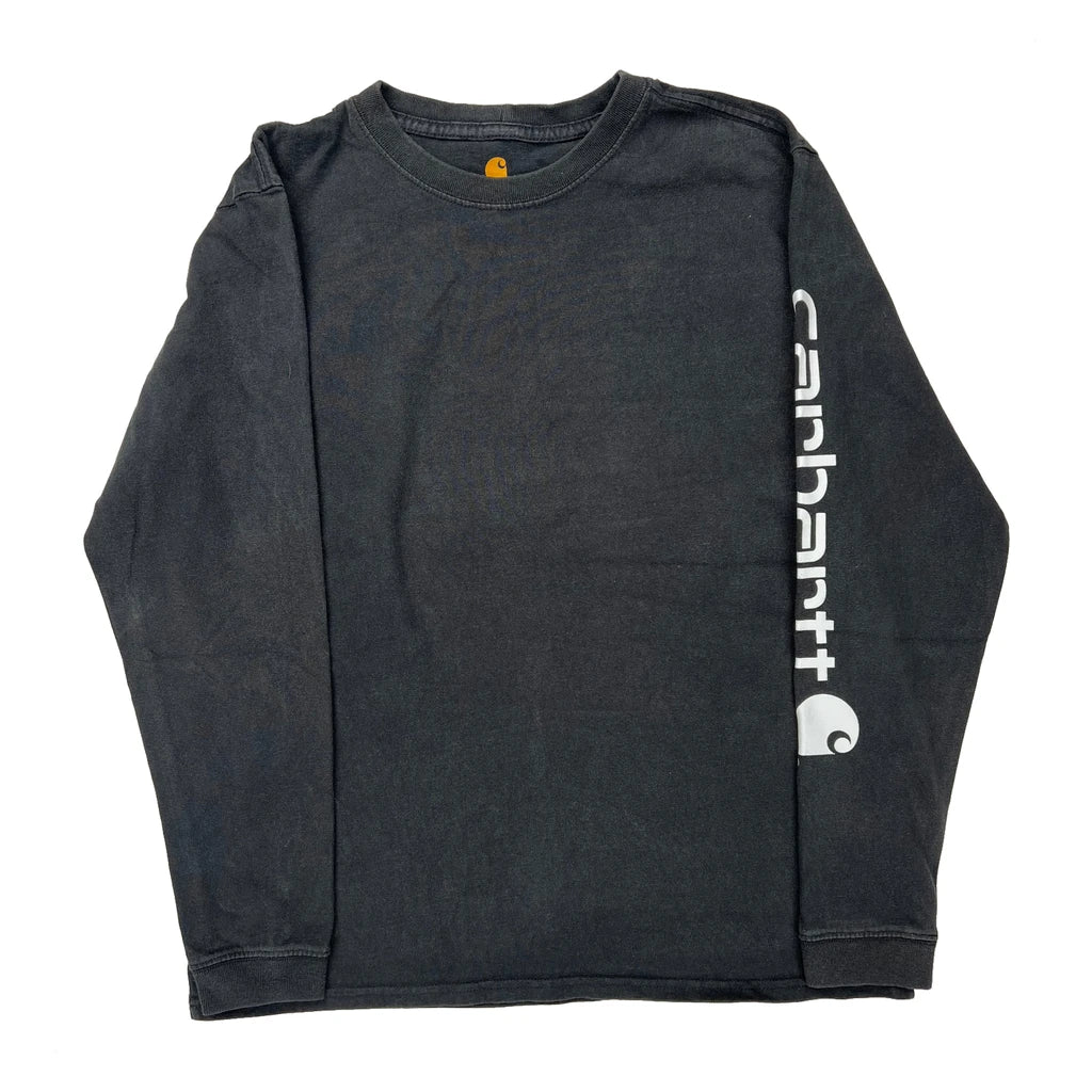 Carhartt Long Sleeve T-Shirt - Medium Black Cotton Refurbished - Thrifted (note: this is a term often used to describe second- refurbished available on Cerqular
