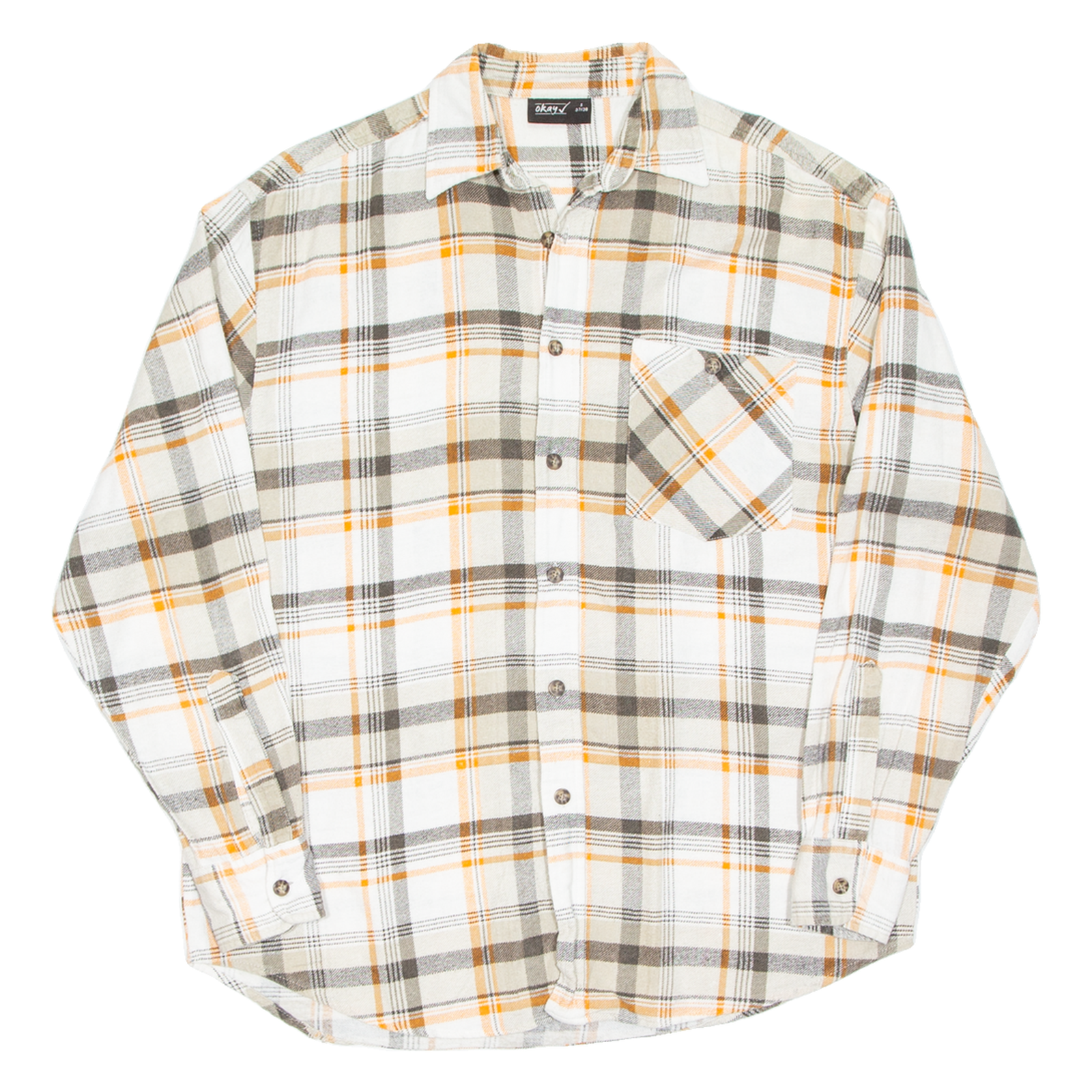 Buy OKAY Mens Flannel Shirt Orange Check Long Sleeve S Refurbished - $18.19 OKAY Mens Flannel Shirt Orange Check Long Sleeve S Refurbished - N/A refurbished available on Cerqular