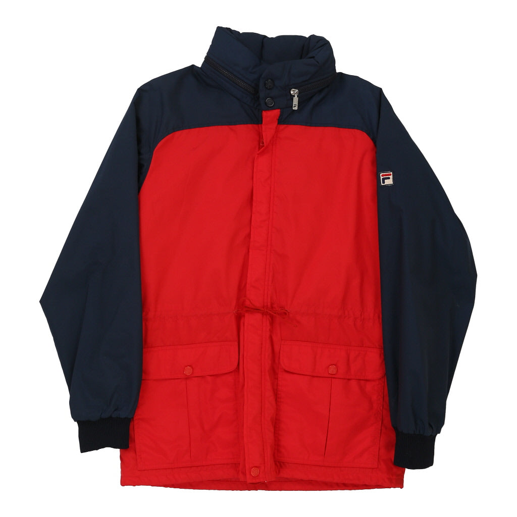 Fila Jacket - Medium Red Nylon Refurbished - Thrifted (note: this is a term often used to describe second- refurbished available on Cerqular