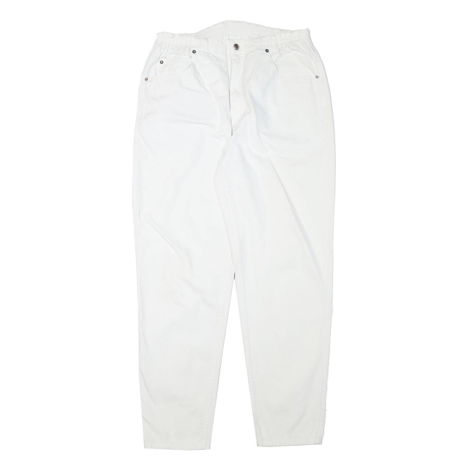 TEDDYS Womens Cotton Blend White Relaxed Tapered Trousers W30 L29 Casual Comfort Refurbished - N/A refurbished available on Cerqular