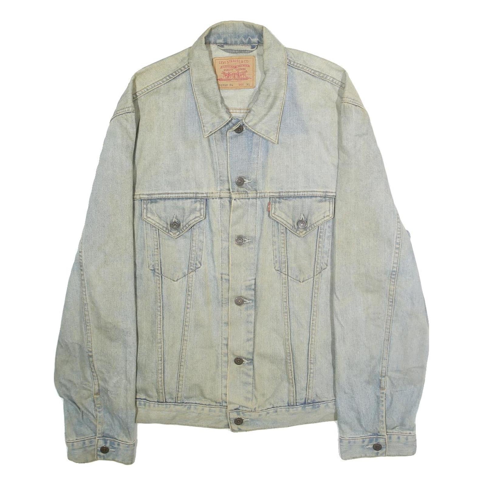 LEVI'S Mens Blue Denim Jacket XL Cotton Plain Button Closure Classic Fit Refurbished - N/A refurbished available on Cerqular