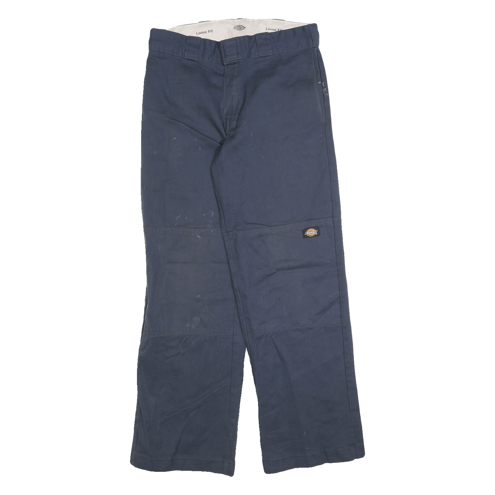 DICKIES Mens Cotton Blend Navy Loose Fit W28 L30 Workwear Trousers Zip Closure Refurbished - N/A refurbished available on Cerqular