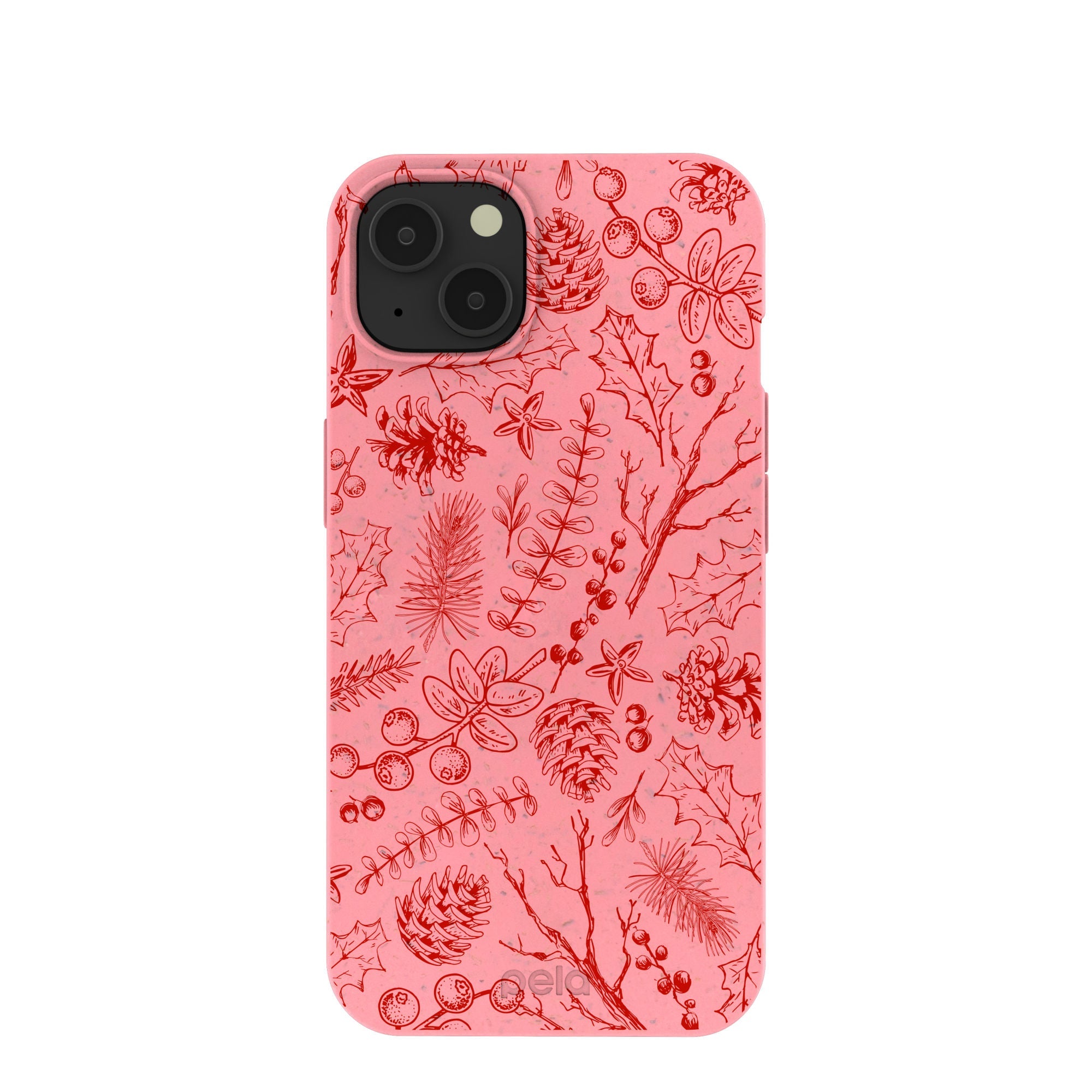 Bubblegum Pink Festive Forest iPhone 13 Case Refurbished - Pela Case refurbished available on Cerqular