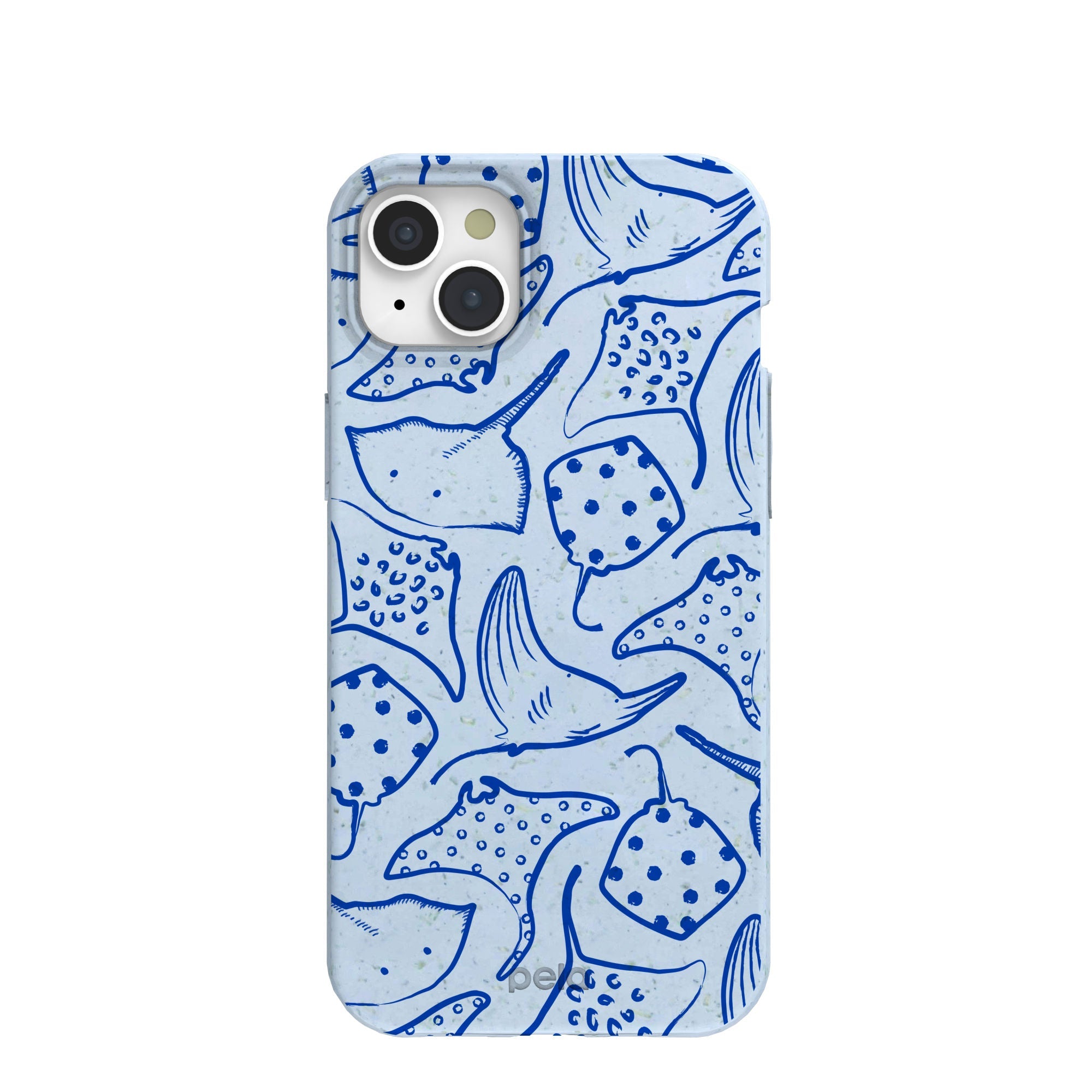Powder Blue Stingray Fever iPhone 15 Plus Case Refurbished - Pela Case refurbished available on Cerqular