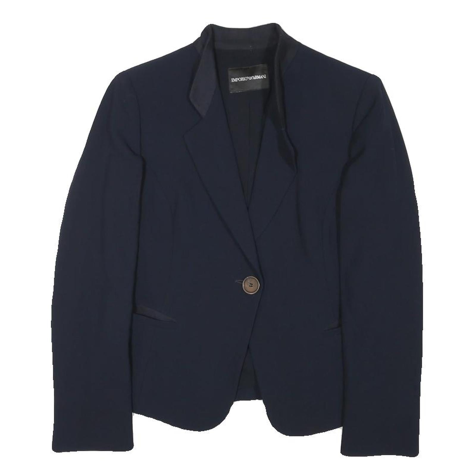 EMPORIO ARMANI Womens Navy Blue Wool Blend Blazer Jacket XS Classic Tailored Refurbished - N/A refurbished available on Cerqular