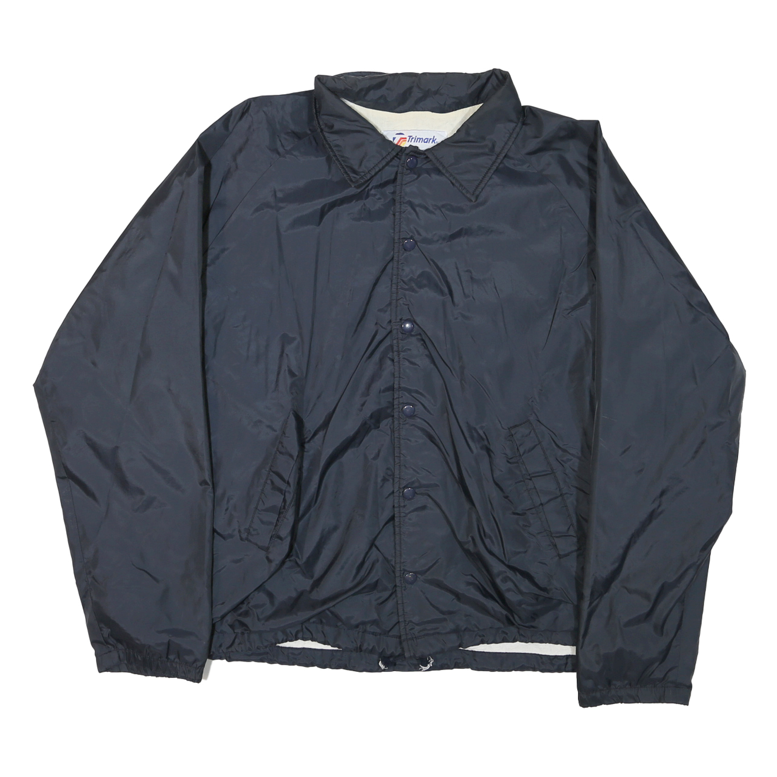 Mens Black Nylon Button Jacket XL Plain Lightweight Outdoor Casual Refurbished - N/A refurbished available on Cerqular