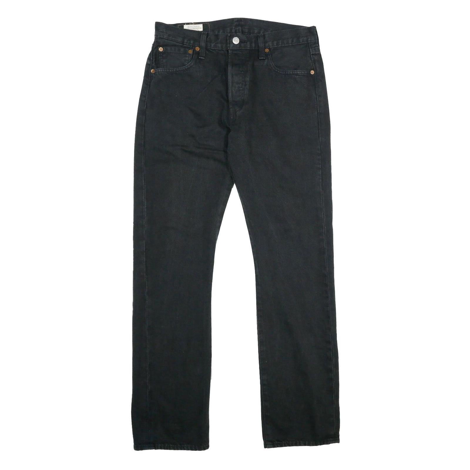 LEVI'S 501 BIG E Mens Jeans Black Classic Straight Denim W30 L32 Button Fly Refurbished - N/A refurbished available on Cerqular